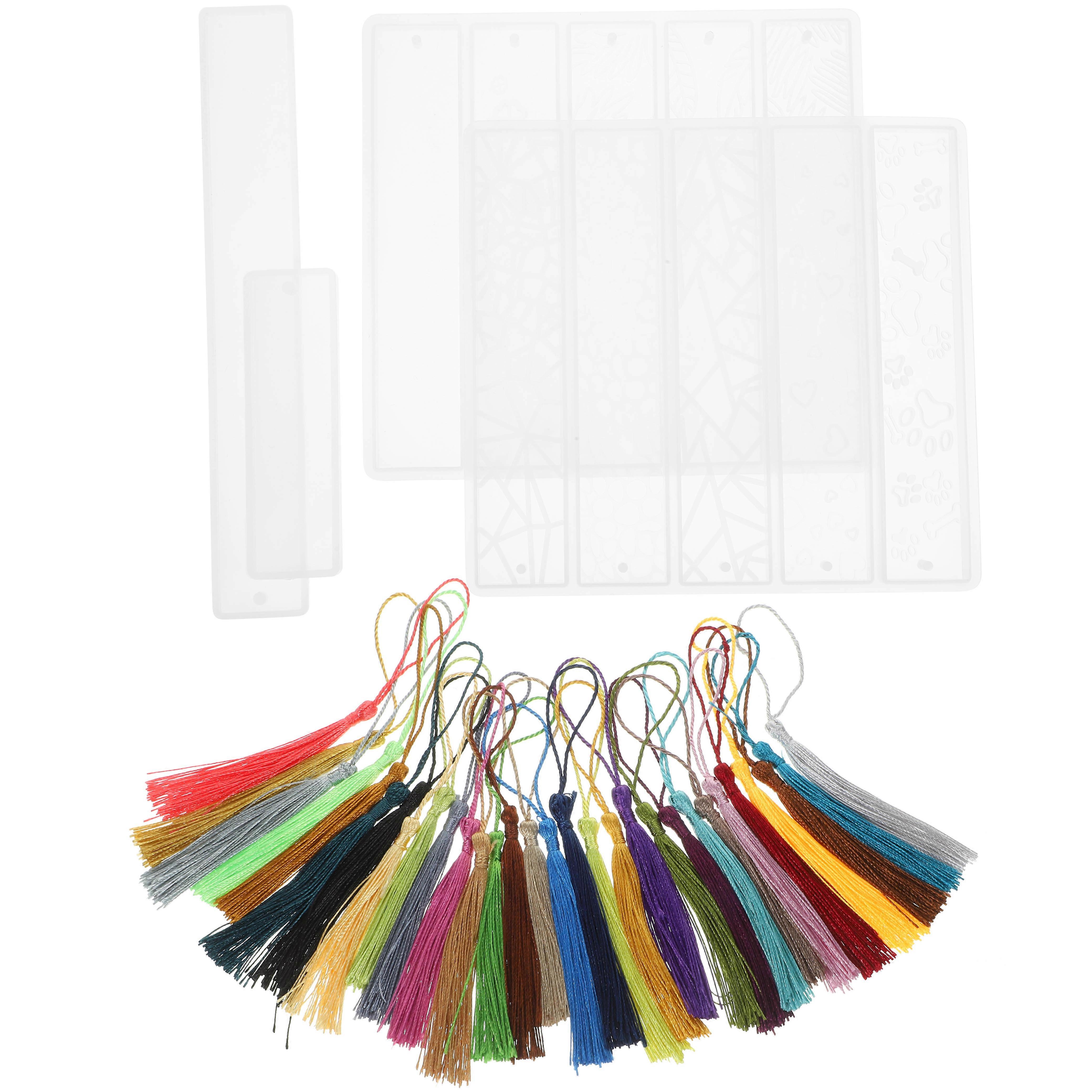 1 Set Epoxy Resin Bookmark Mold Silicone Casting Molds for DIY Bookmark Making with Tassels, Durable and Flexible for Creative Student Stationery