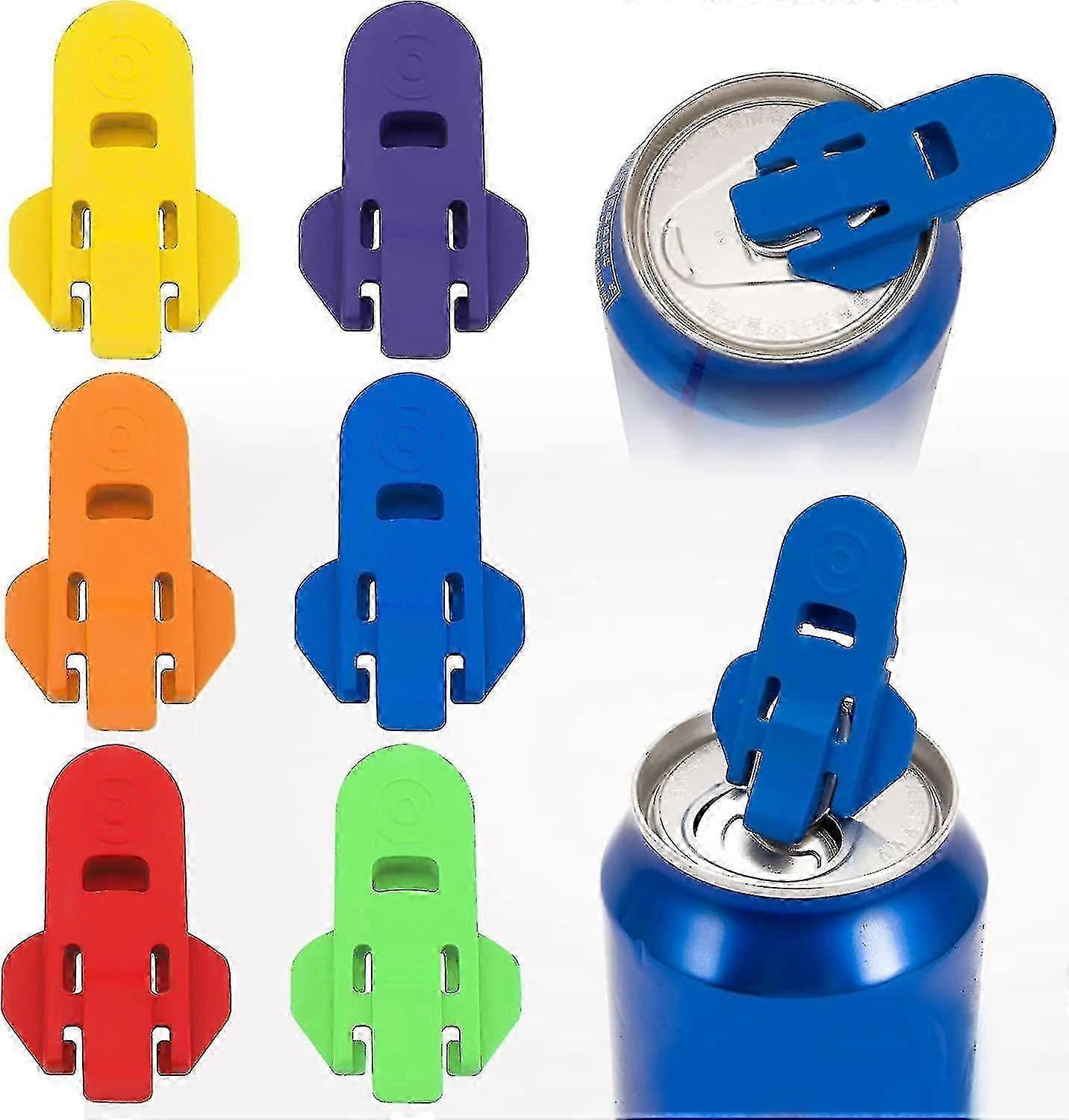 6 Pcs Manual Can Opener, Color Soda Beer Can Opener Beverage Can Cover Protector Protect Cold Drinks From Bees