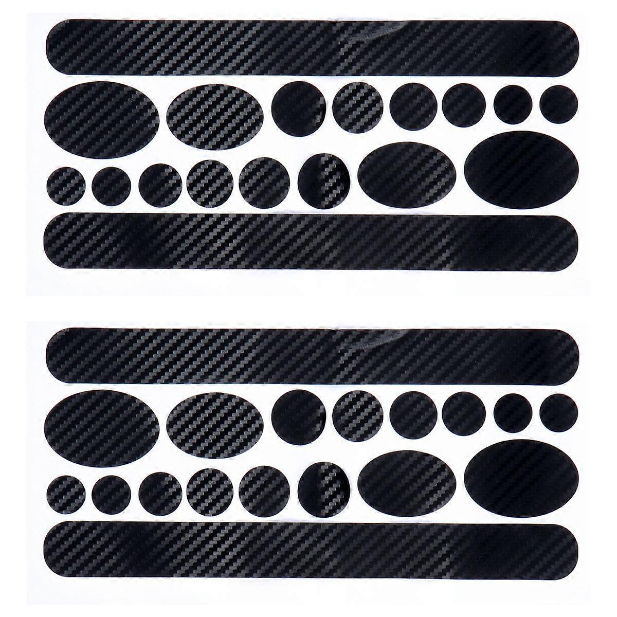 Stickers for Bikes Semi-Hard Material Carbon Pattern Black 24.5X13CM For Cyclists Daily Use 2 Sheets 1 Bag