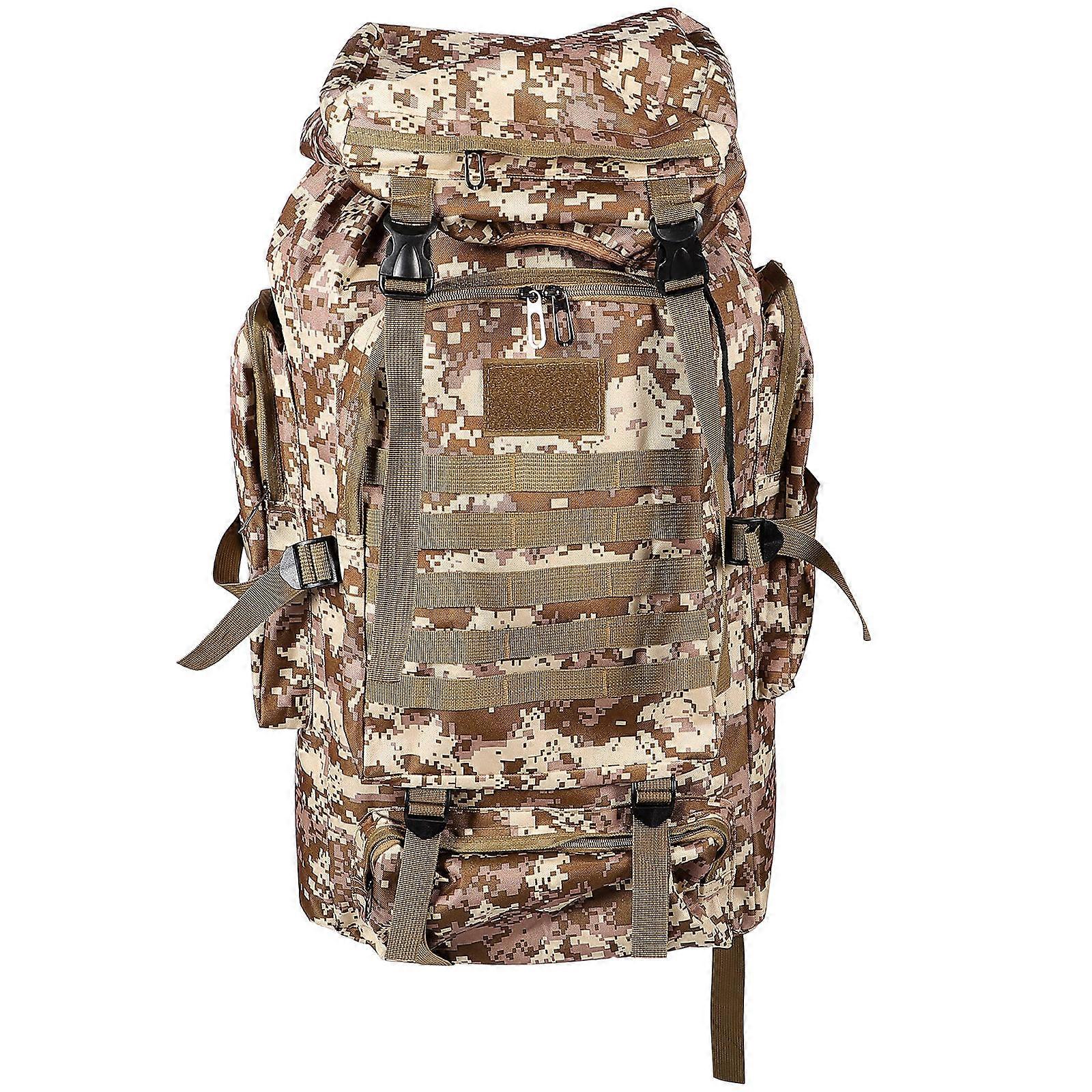 Trekking Backpack Water-Resistant Multi-Function Camping Backpack Desert Camouflage 65x34cm Adjustable Buckle 1Pack