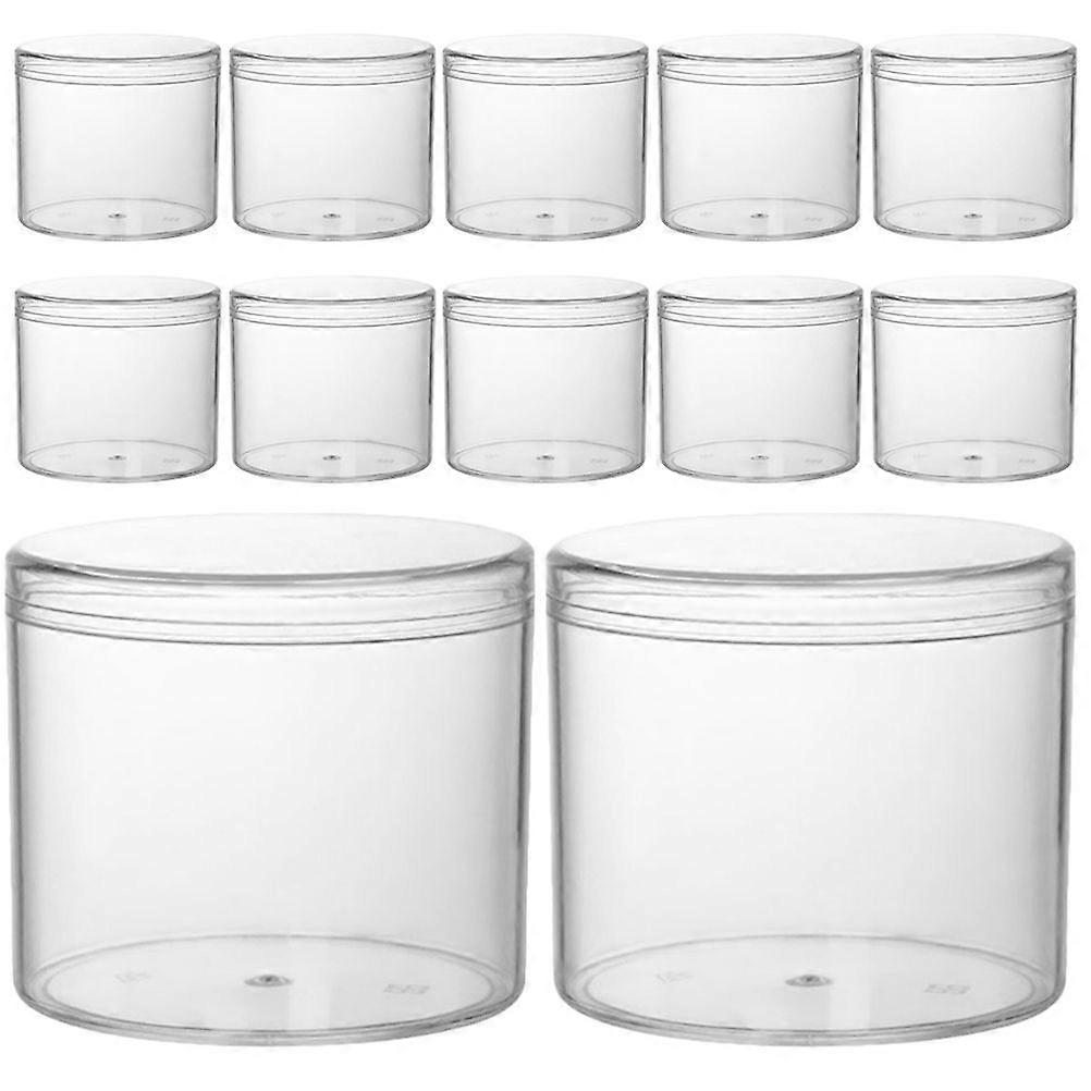 15Pcs Clear Plastic Round Storage Jars with Lid Reusable Cereal Honey Storage Jars
