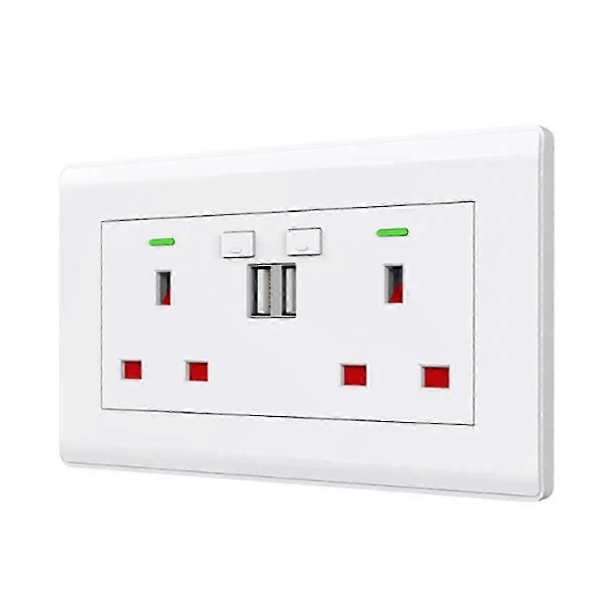 Compatible WiFi Socket with Dual USB 5V/2.1A Smart Home Switch Plug for Smart Life APP