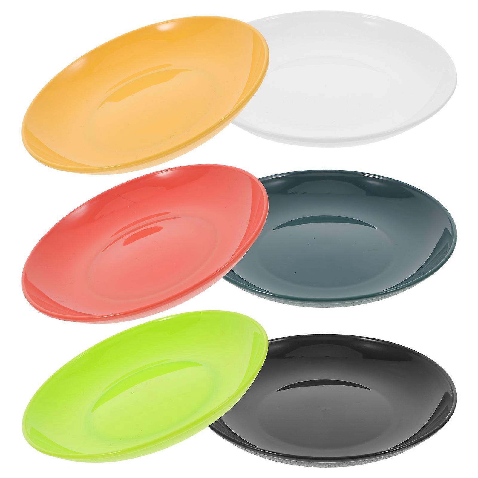 Assiettes plates légères réutilisables incassables résistantes à la déformation faciles à nettoyer pour un usage domestique 6 pièces