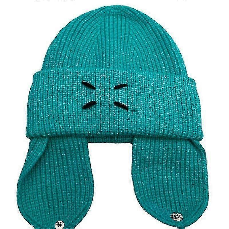 Vinterstrikket øreklap Beanie Mode Piger Vinter ørebeskyttelse Hat