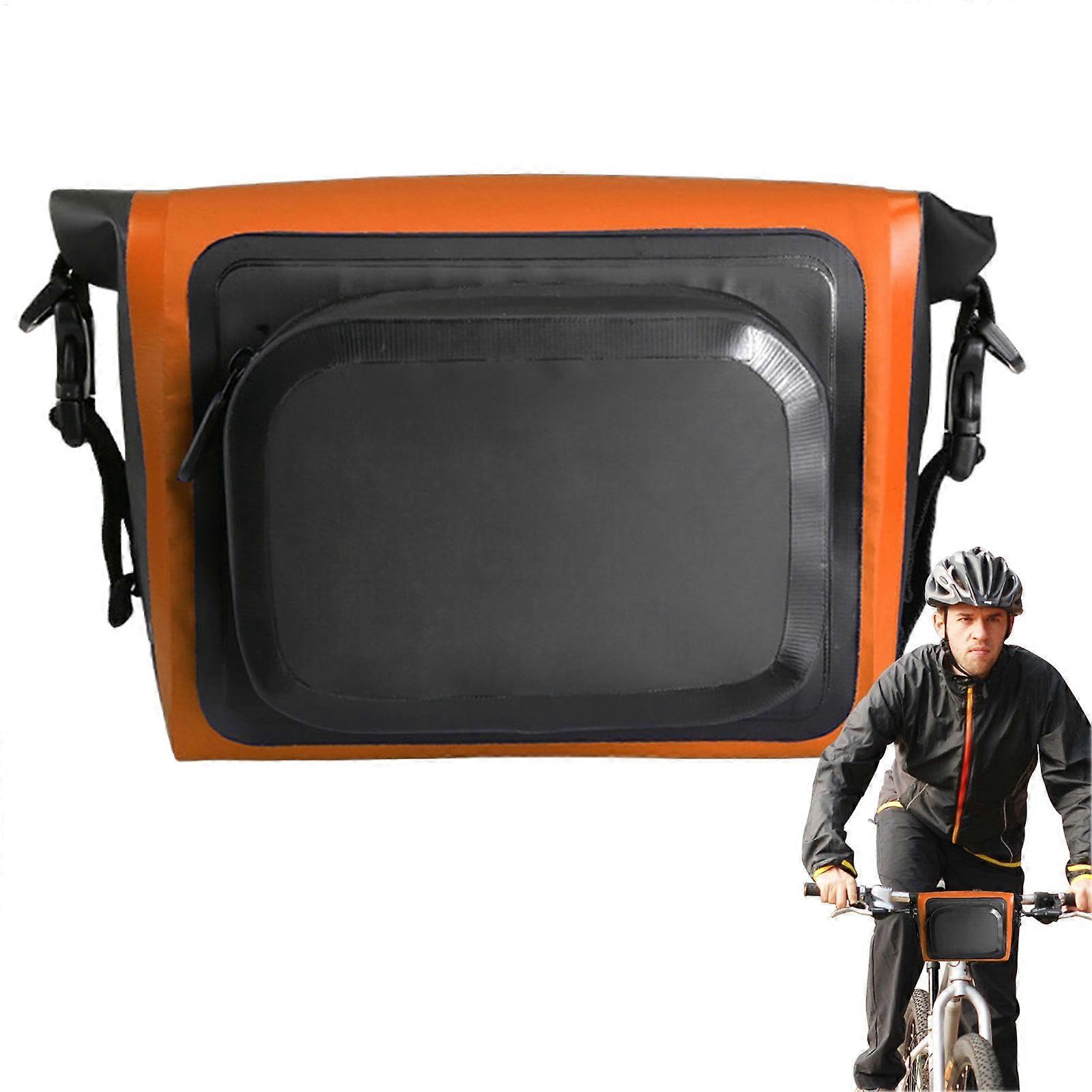 Bike Handlebar Bag, Waterproof Bicycle Front Bag | Multi-Functional Organizer, Removable Shoulder Bag for Commuting