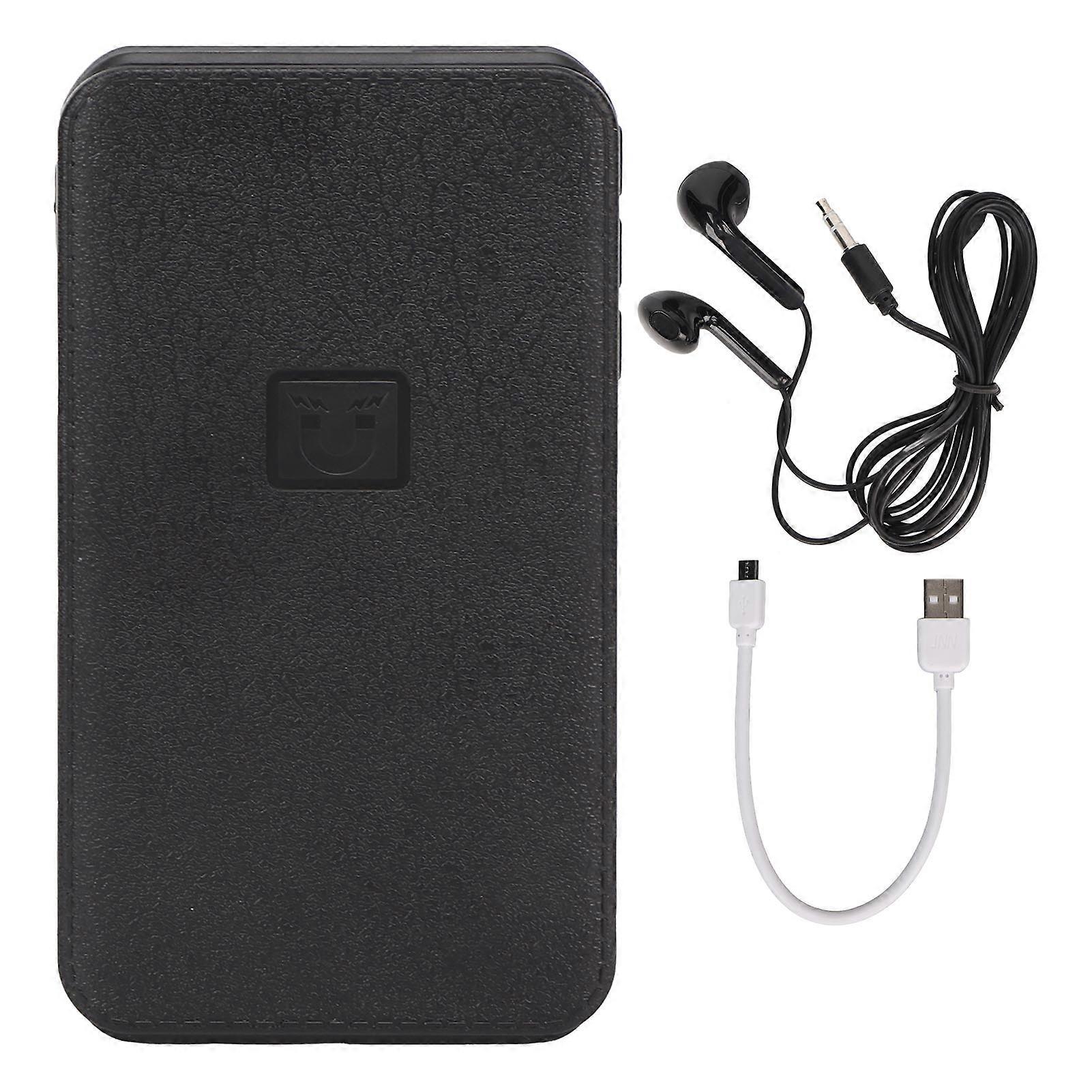 Small Voice Activated Magnetic Recorder, Noise Reduction, Power Bank, Pocket Digital Recorder with MP3 Player, Unisex, English, Black, 64GB