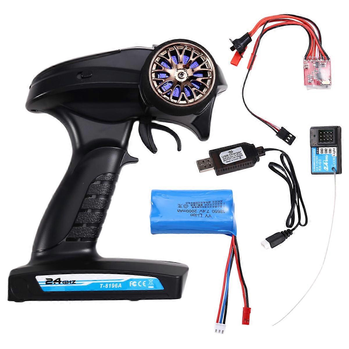 Émetteur et récepteur RC 2.4G 3CH Universal RC Controller and Receiver Kit pour crawler 1/10 1/8