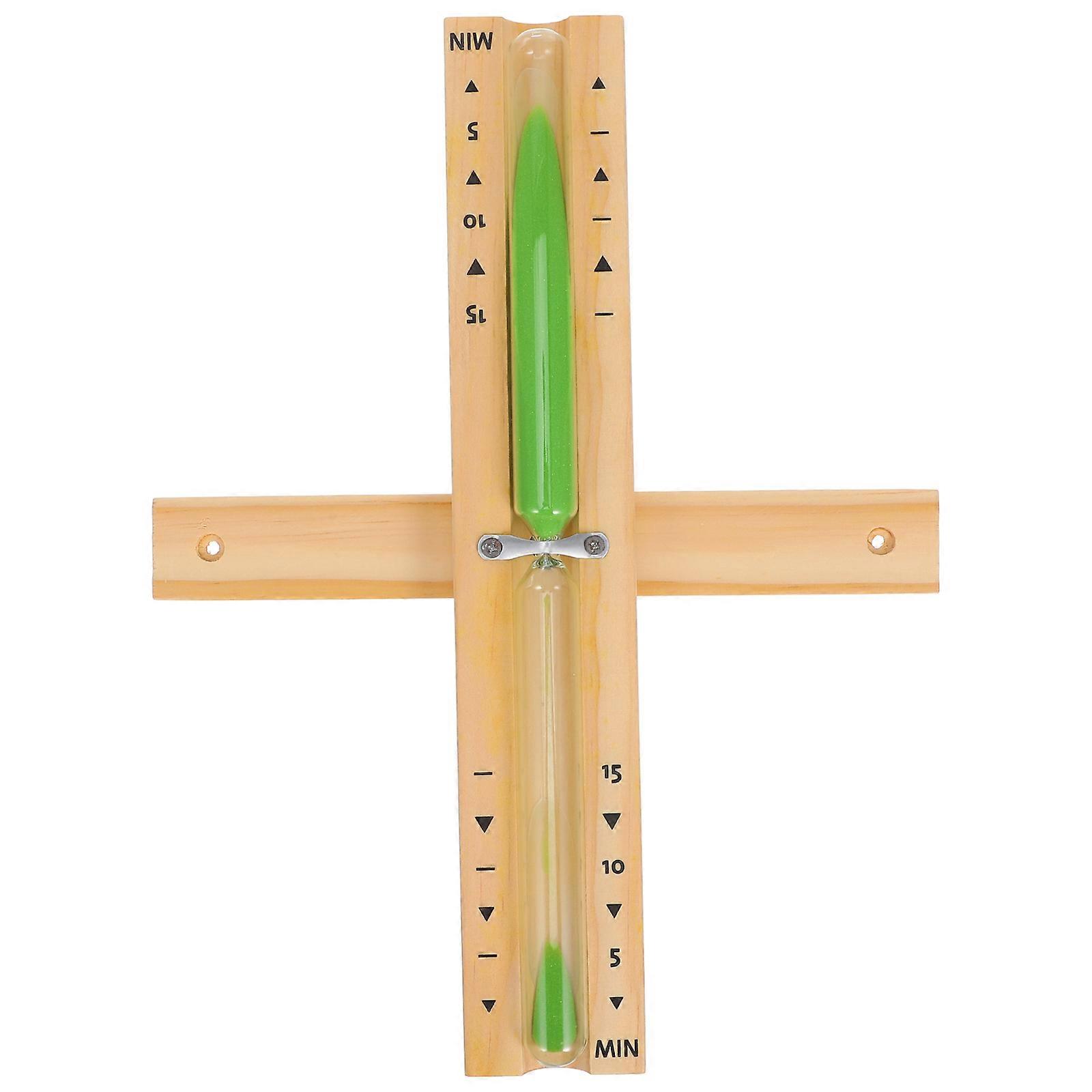 Accessories For Sauna Wooden Hourglass Timer 15-Minute Countdown Green Color 1Set