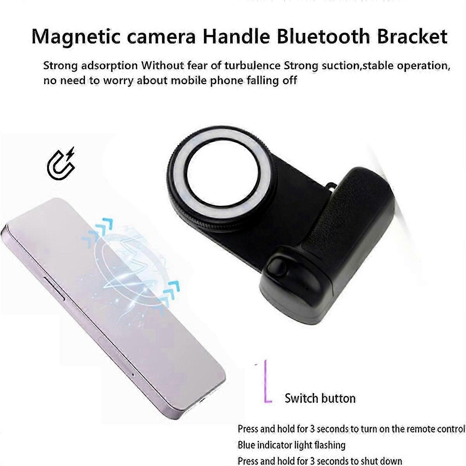 Magsafe Bluetooth Phone Holder Camera Handle Grip Selfie Stablizer with Fill Light for Iphone 16 15