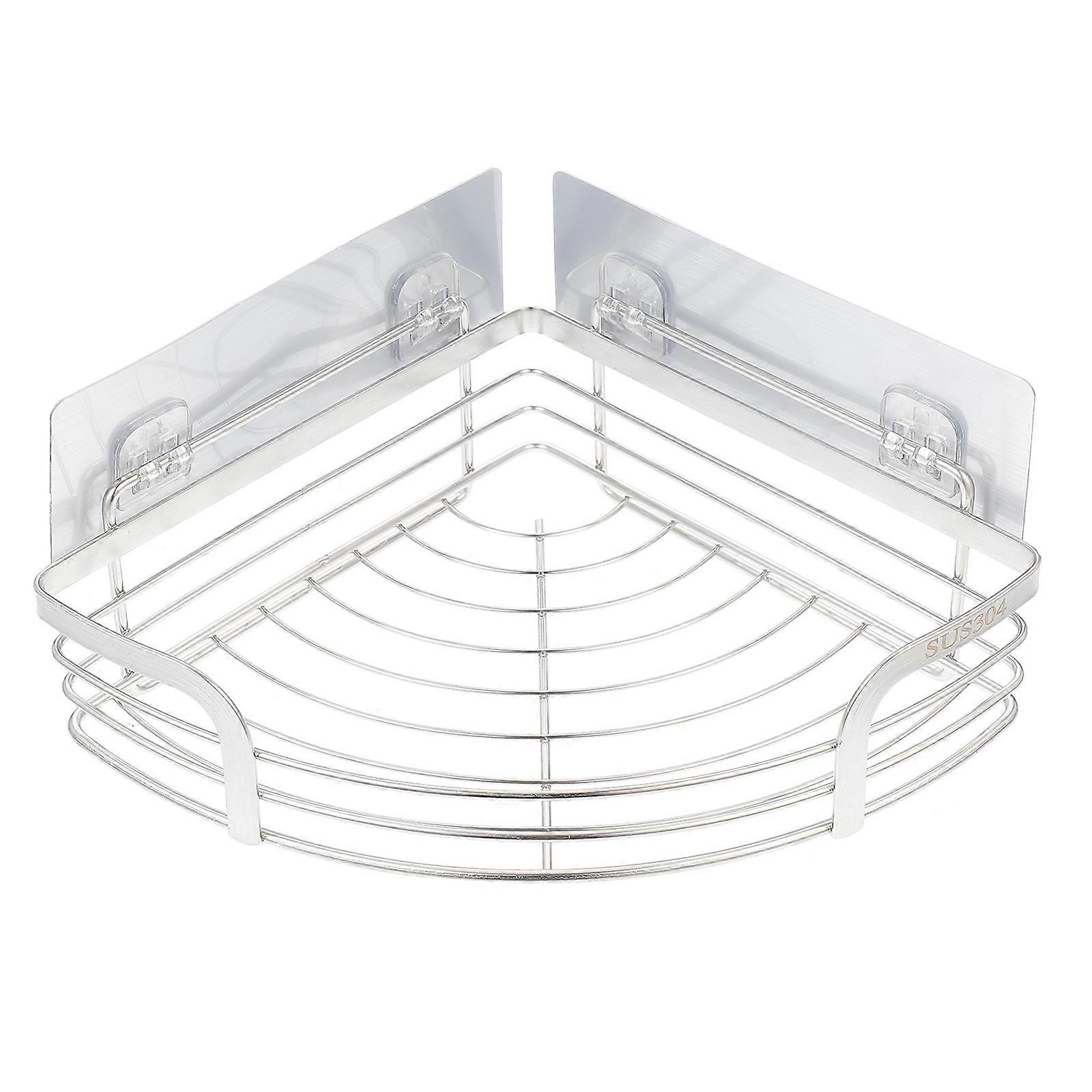 Wall Mounted Corner Shower Shelf for Bathroom Storage Organizer Silver
