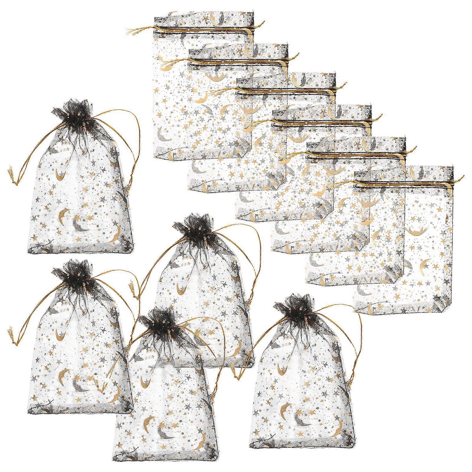 Organza Pouches Fine Mesh Design Rectangular Shape Wedding Party Storage Container 100Set