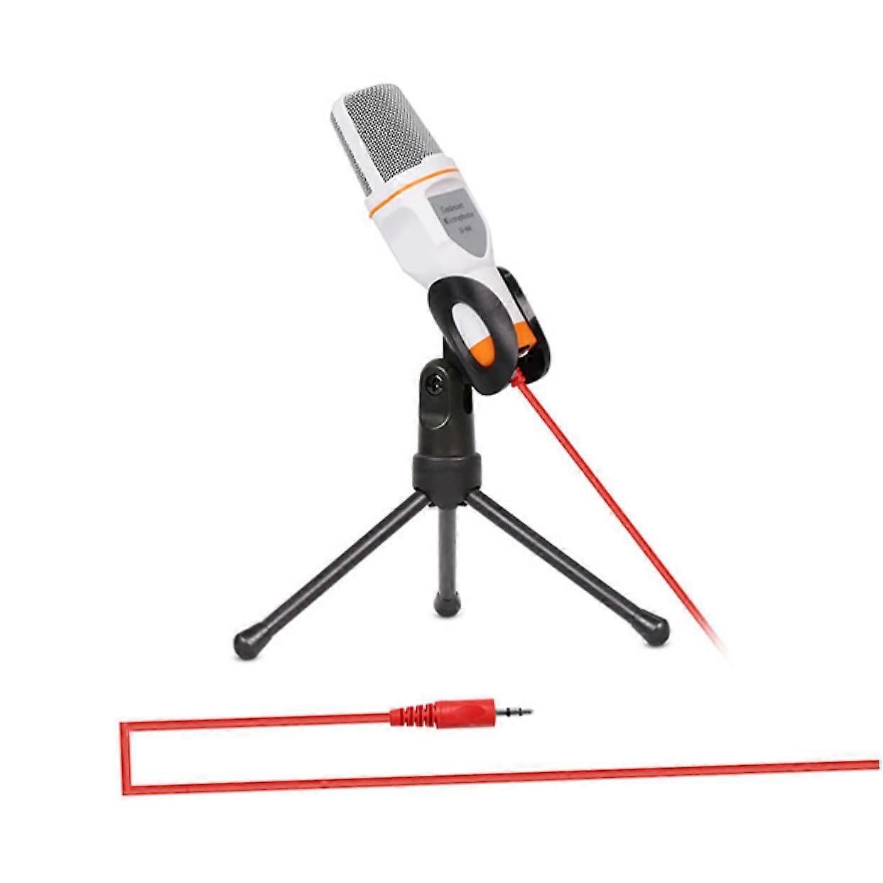 Condenser Microphone with Clip for Podcasting, Skype, and Video Recording - White Color, Studio Quality, Compatible with PCs