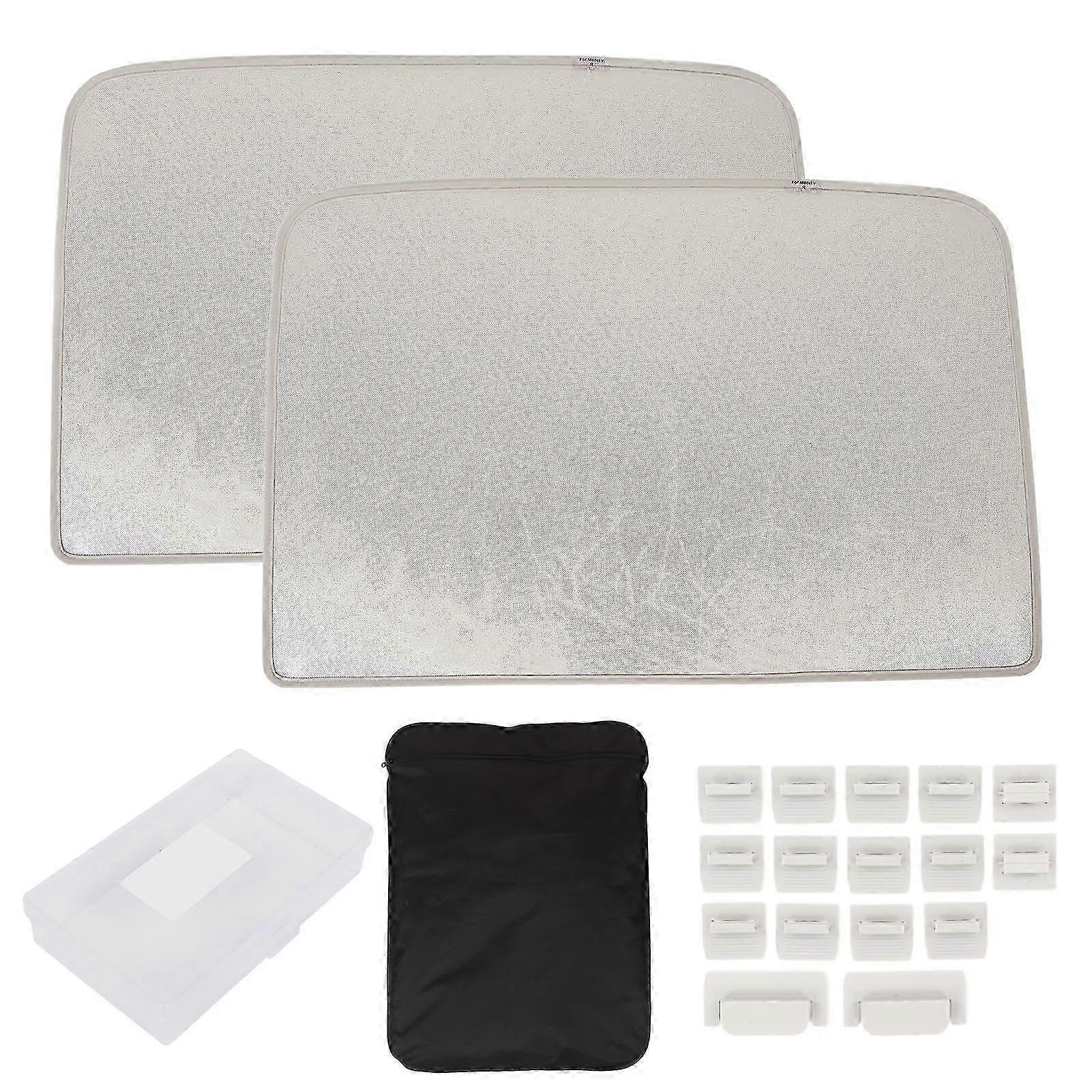 Bilglas Tak Solskydd Fiberduk Värmeisolering Andningsbart UV-skydd Ersättning för vissa märken Modell Y 2021 till 2023 Beige