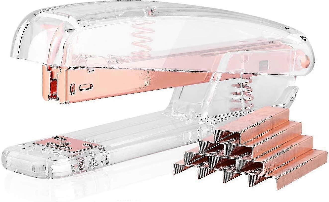 Rose Gold Stapler, Compact Office Stapler, Includes 1000 Standard Staples