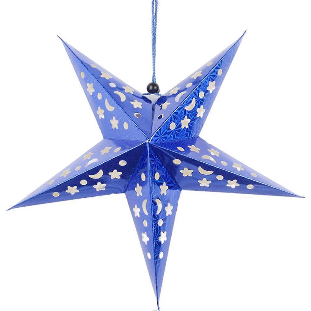 Star Paper Lantern Festive Hanging Christmas Blue 30cm Atmosphere Maker 1Set