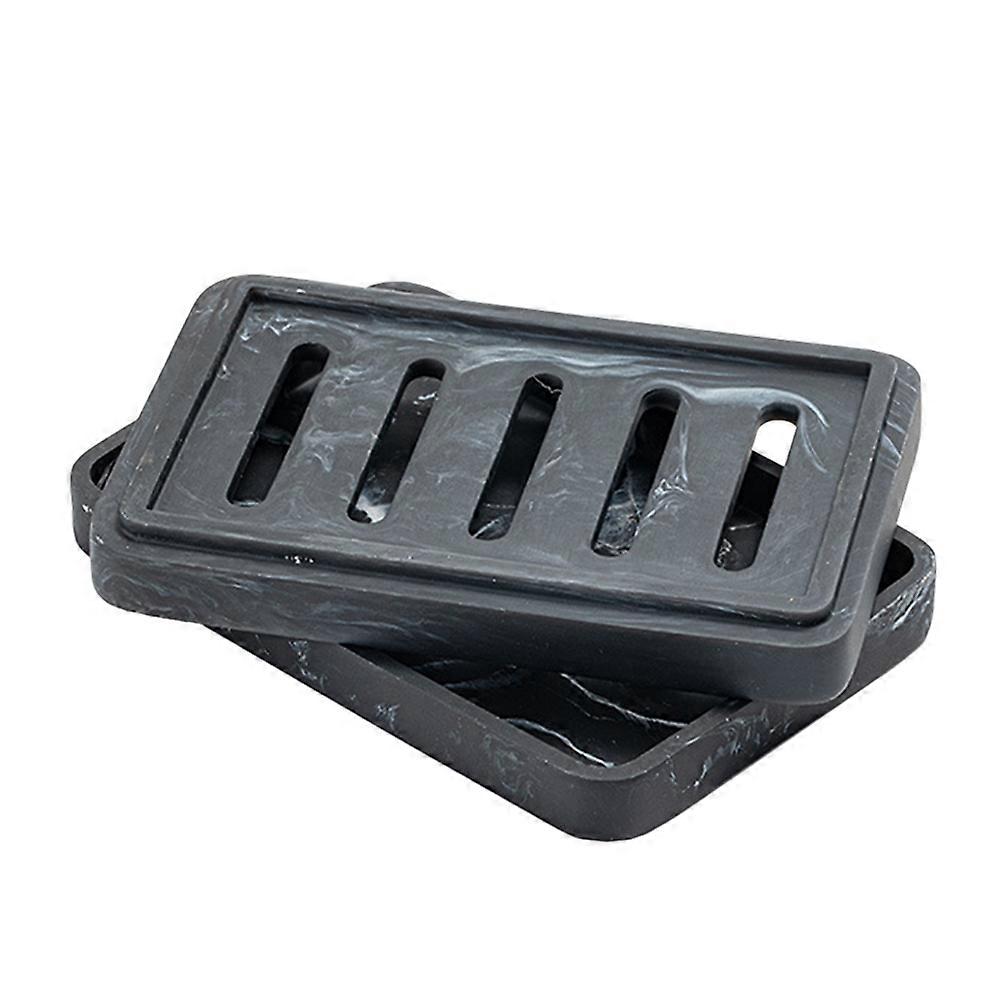 Black Resin Soap Dish for Storage Double Layer Soap Tray