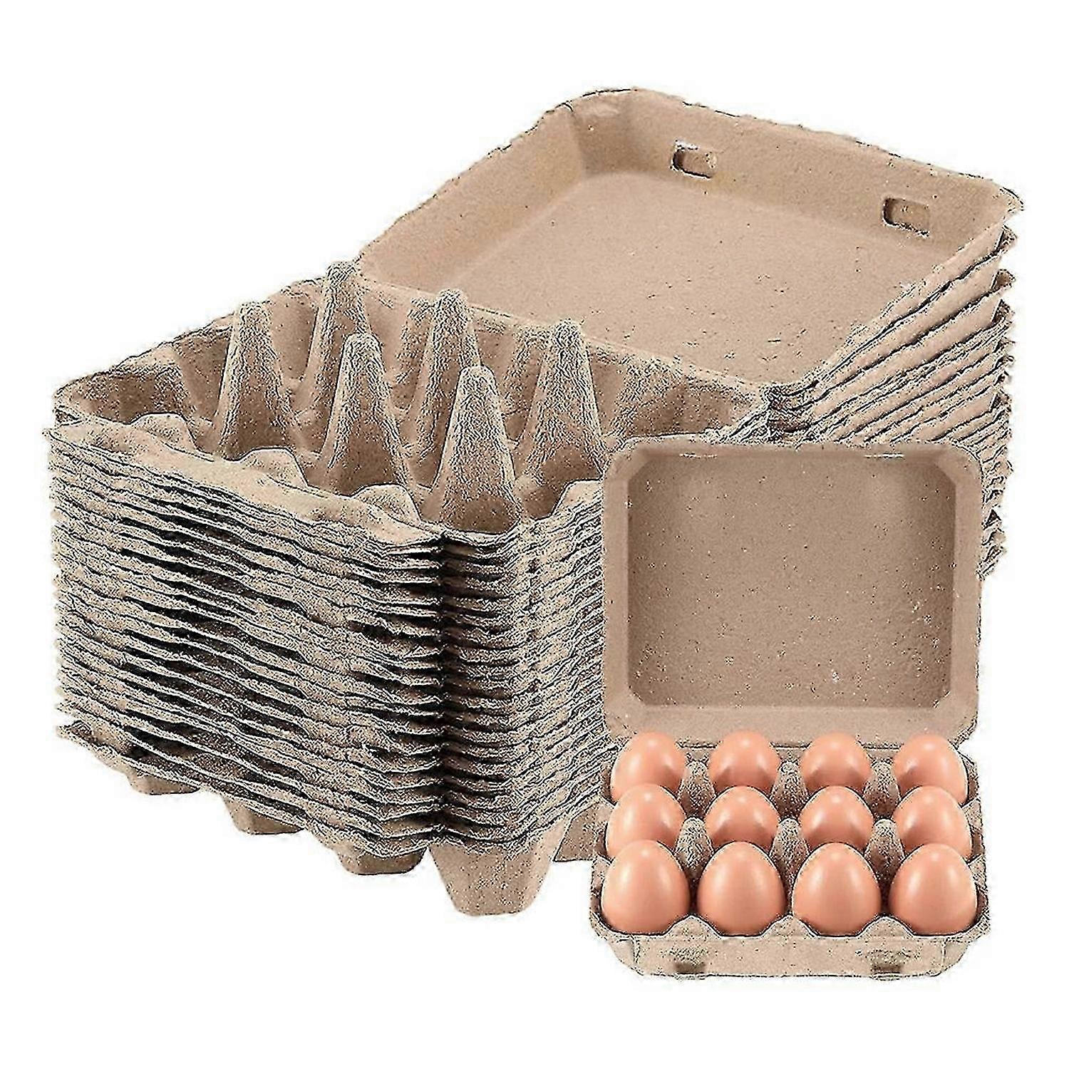 20 Pack Egg Cartons, Paper Pulp Square Egg Cartons Eggs, Egg Cartons Container Empty Egg Tray Pulp E hwy