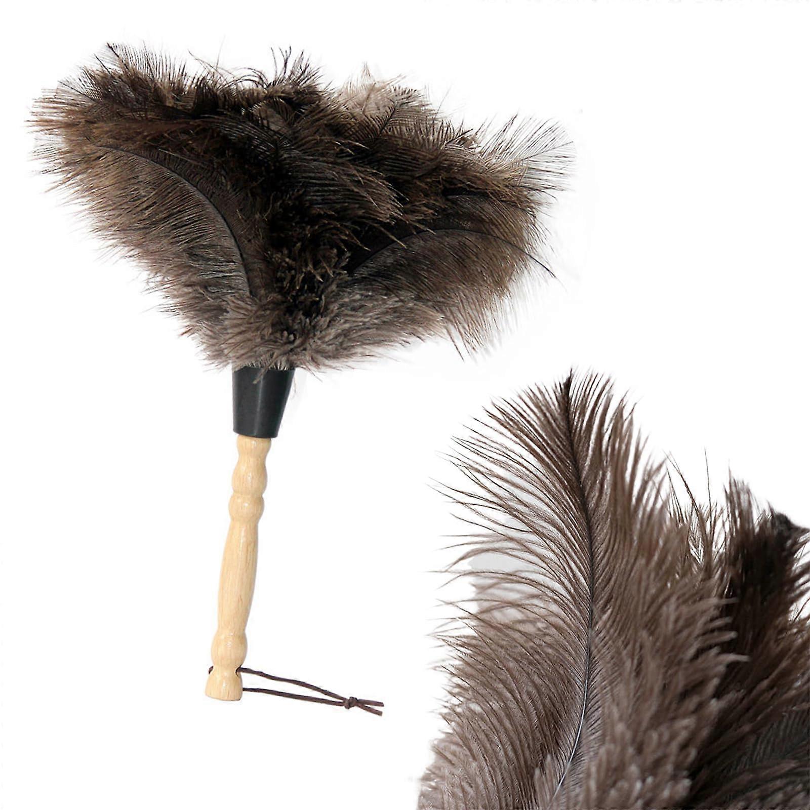 Ostrich Feather Duster 36cm Wooden Handle Ostrich Feather Duster for Room Living Room Bookshelf