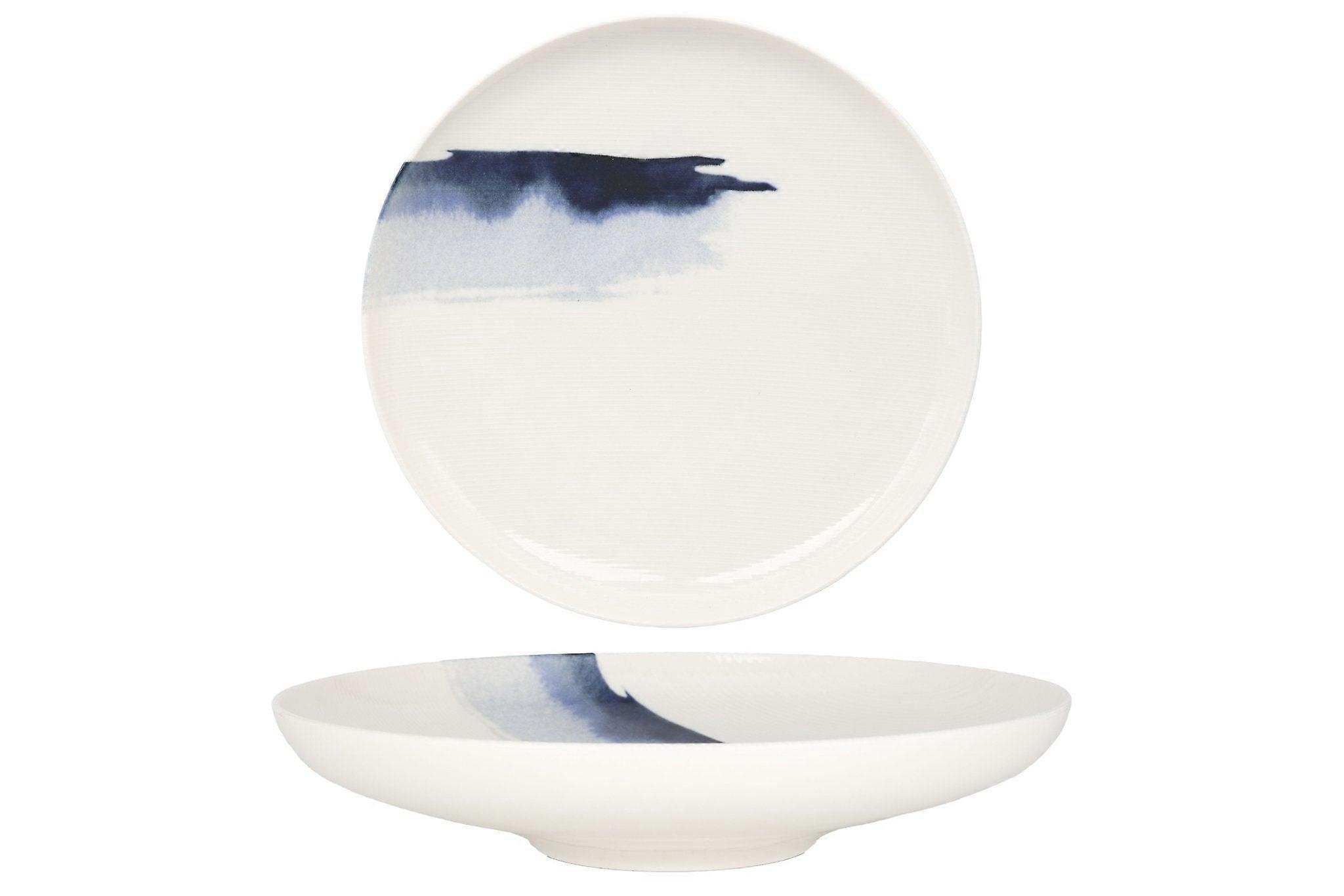 Bonna Deep Plate - Blue Wave - Porcelain - 25 cm (1300cc) - set of 6