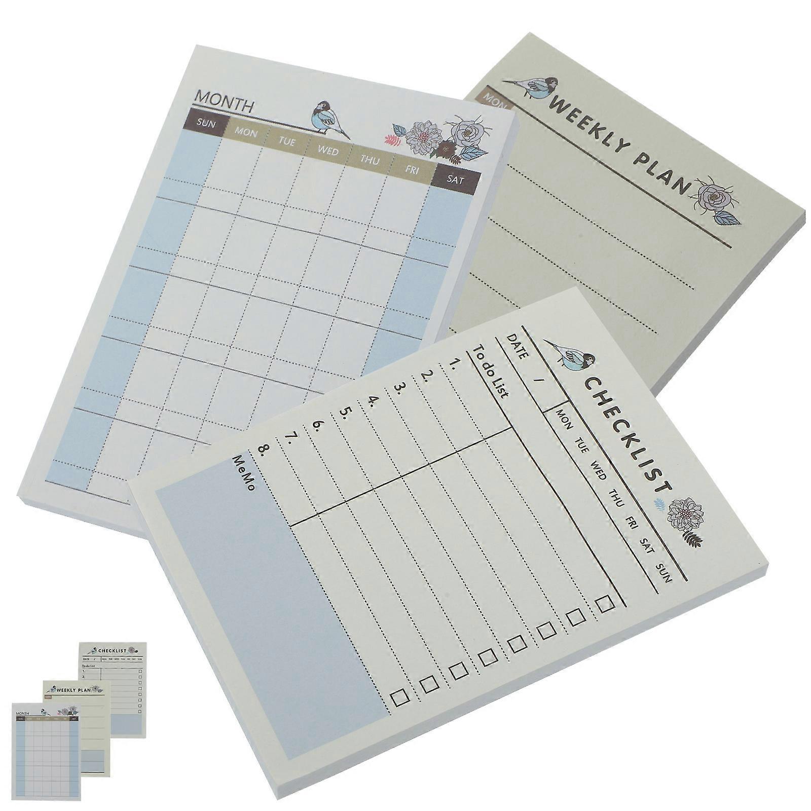 Planner Notepad Set Daily Planner To-Do List Students Assorted Color 10.30X7.20X0.40CM Schedule Management 6Pcs