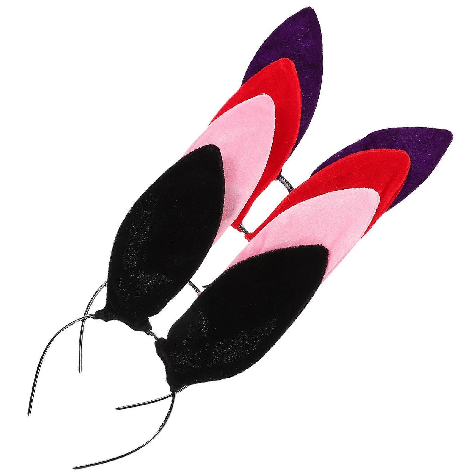 Animal Ear Headbands Cloth Rabbit Ears Black Halloween Christmas Headband Costume Decoration Party Accessory One Size Fits Most