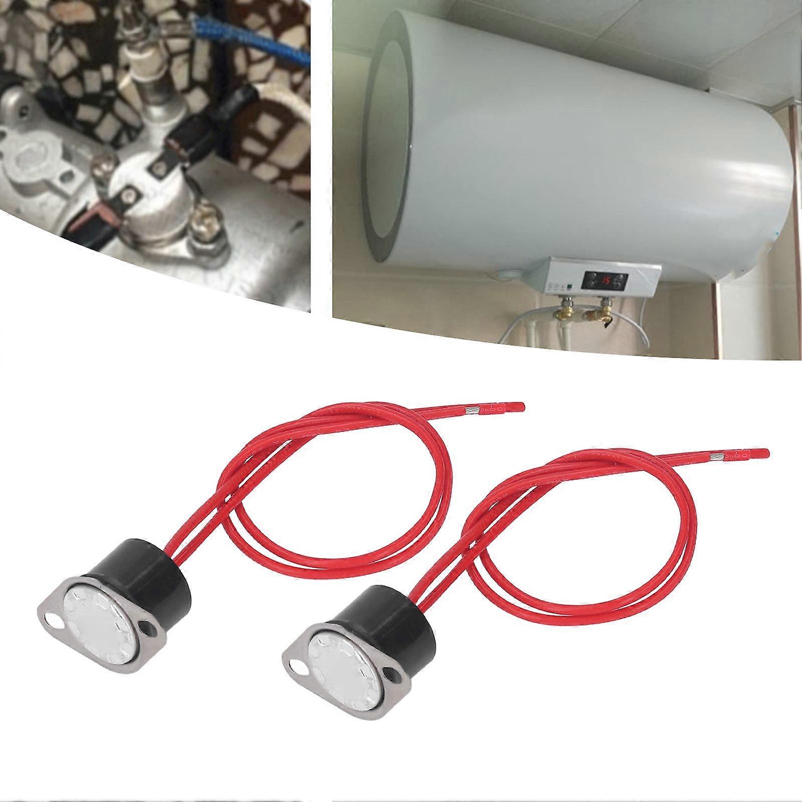 2 Pcs Thermal Control Switch Waterproof Bimetallic Sensor Quick Response Thermostat Temperature Switch 10A 250V