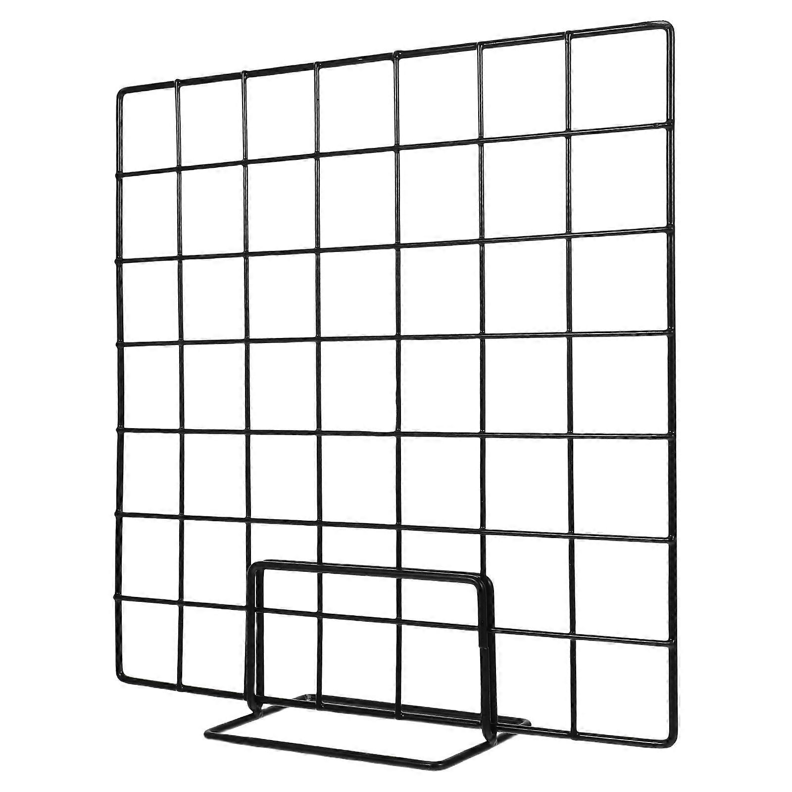 Black Grid Photo Display Rack Desktop Panel for Home Use
