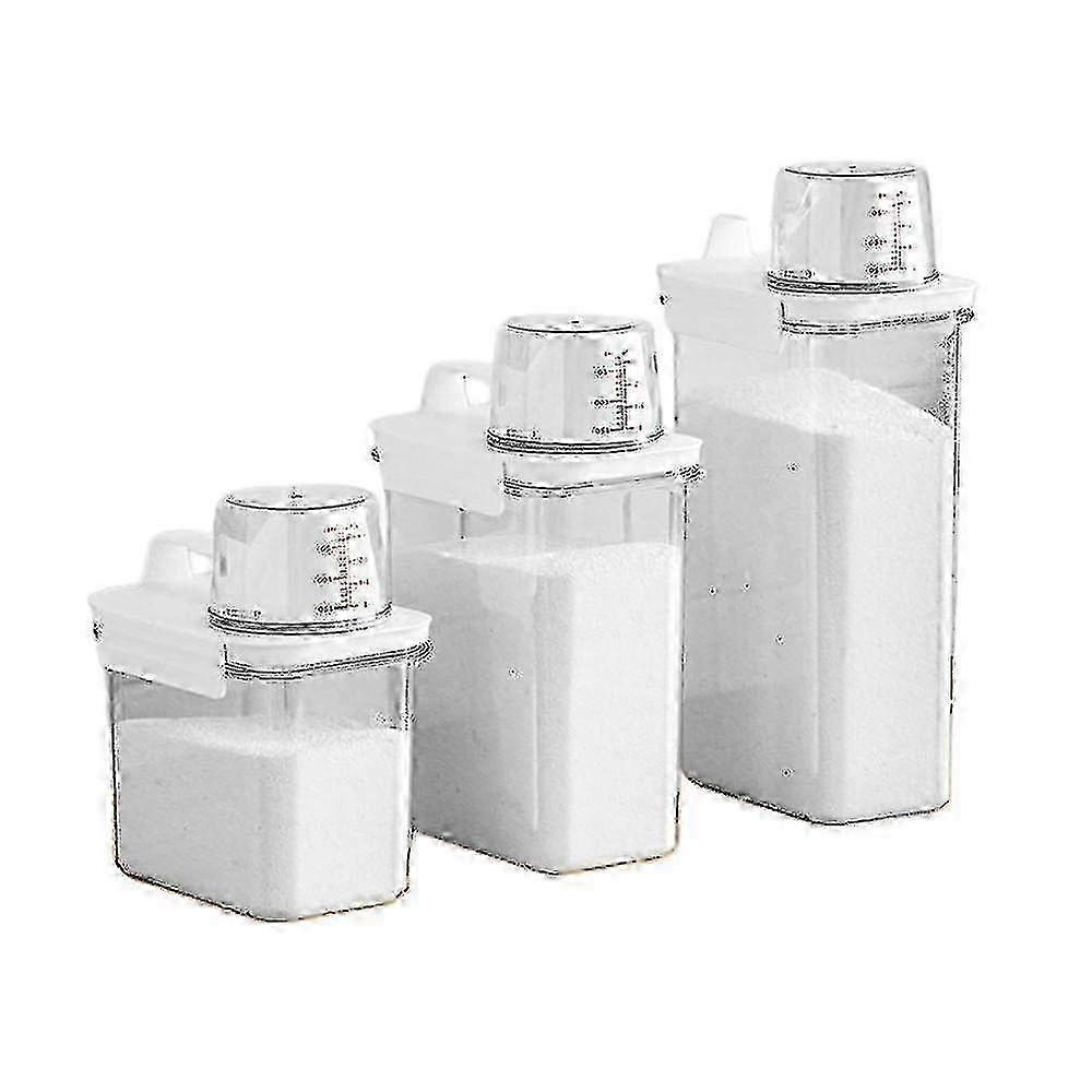 Airtight Clear Laundry Detergent Powder Storage Box - Durable Container for Organizing Laundry Room Essentials