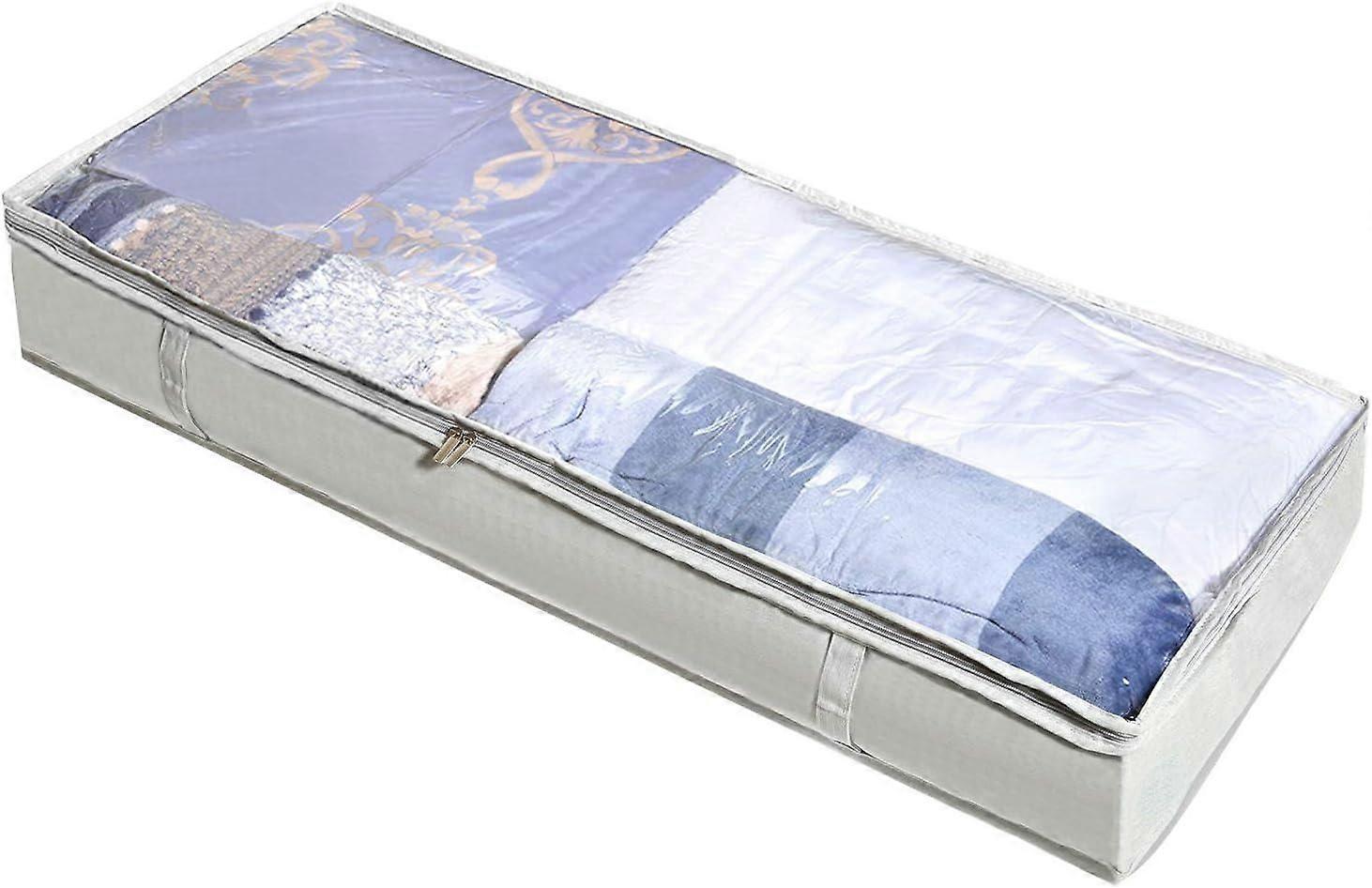 Under bed drawer Drawer chest, 106x45x15 cm, with window, handles, large polycotton fabric