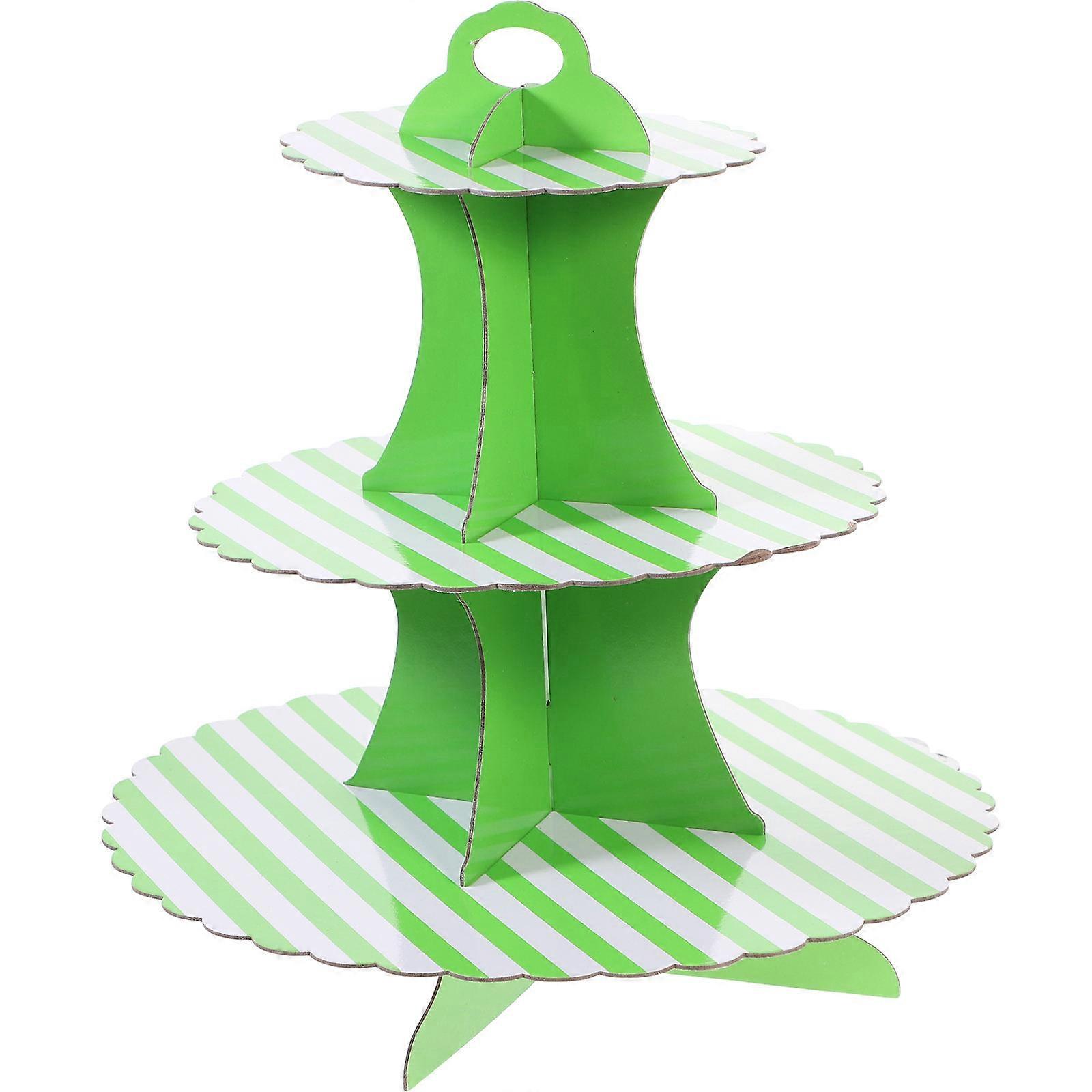 Three Tiered Cupcake Display Stand Farmhouse Style Paper Material 1Set