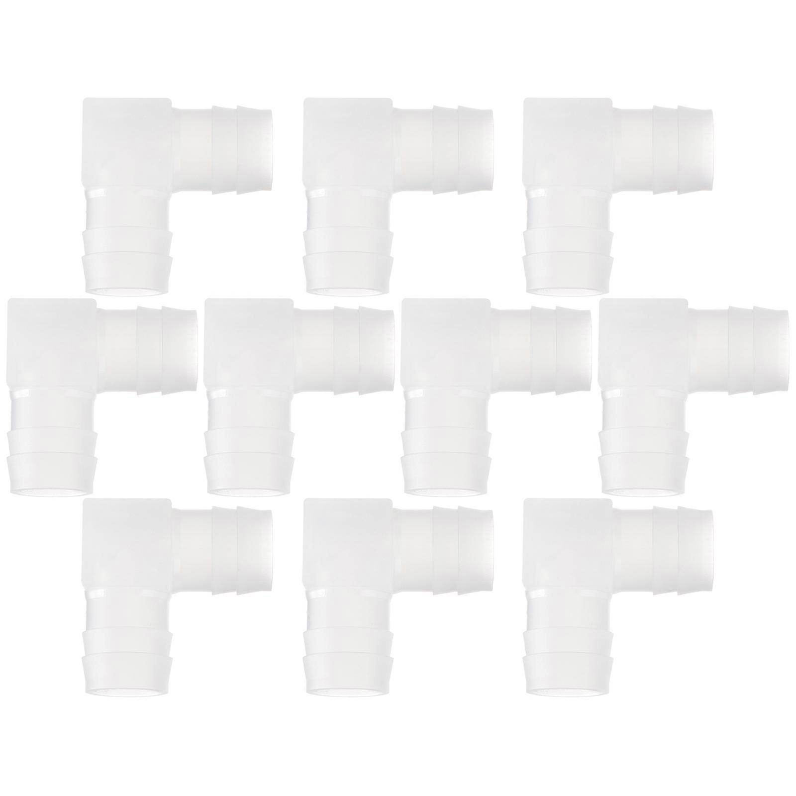 L Shaped Plastic Joint Adapter for Connecting Use White Color and Smooth Surface 10pcs