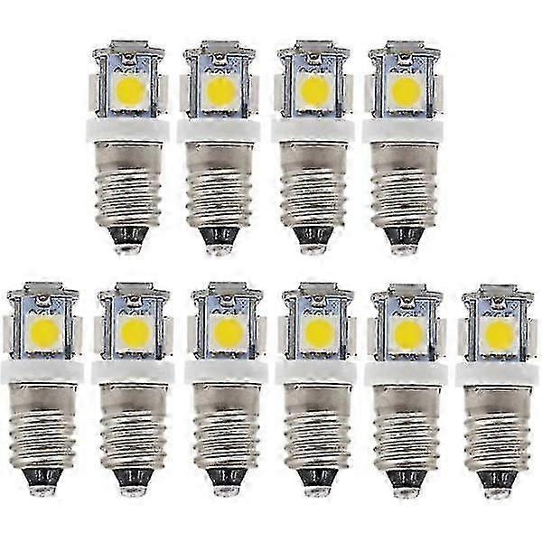 10 St E10 6v LED-Lampor 5smd 0,5w 50lm-lampacool Weiß