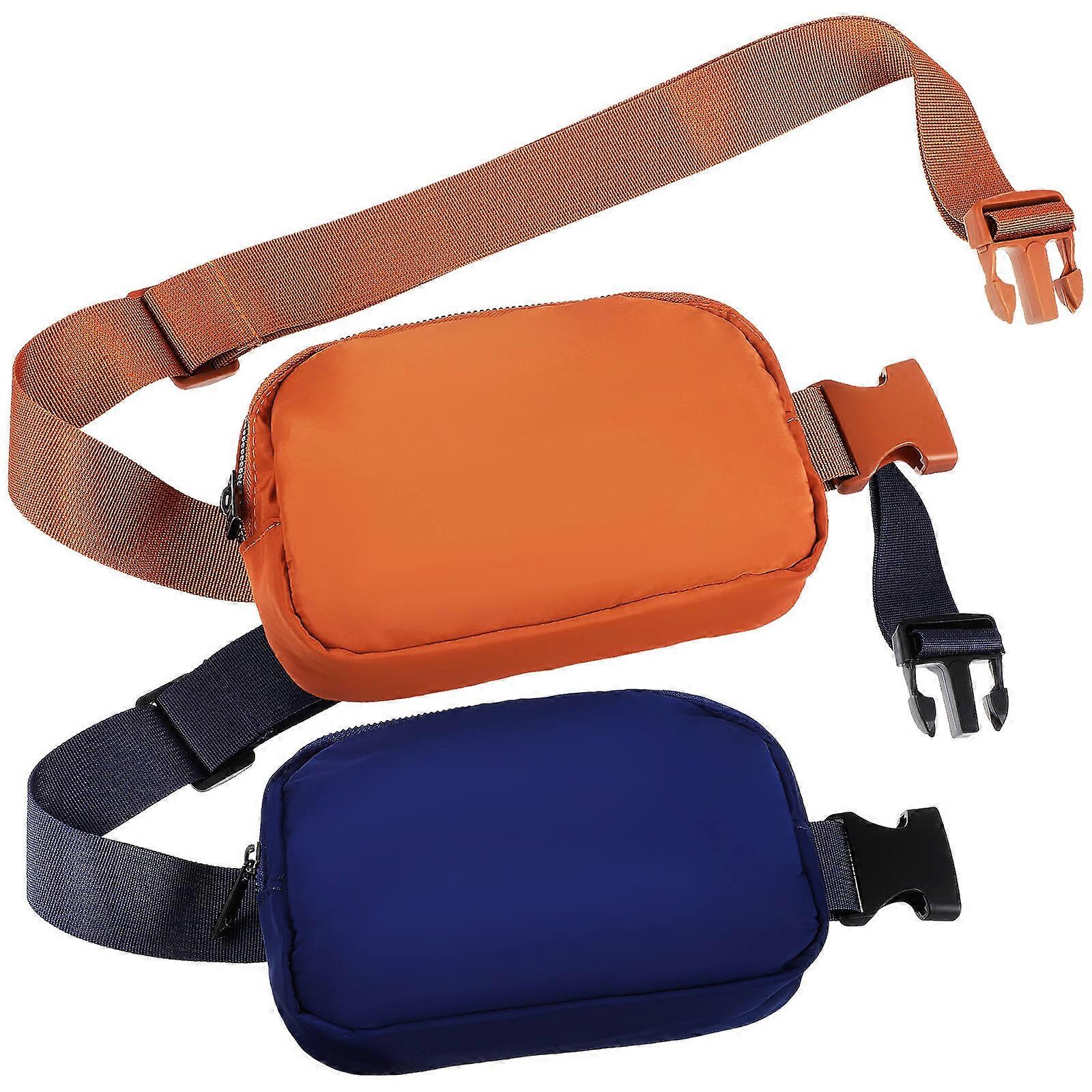 حقيبة فاني باك 2 قطعة ملحق الخصر للرجال والنساء أحزمة الموضة العصرية يناسب أبيض أسود بوليستر