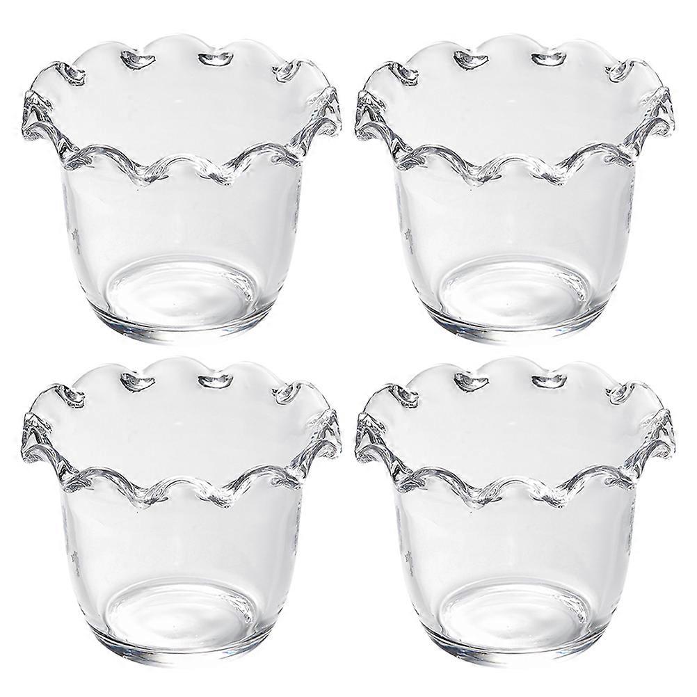 Serving Dishes Flower Glass Bowl Home Use Restaurant Use Capacity 500ml 4Pcs