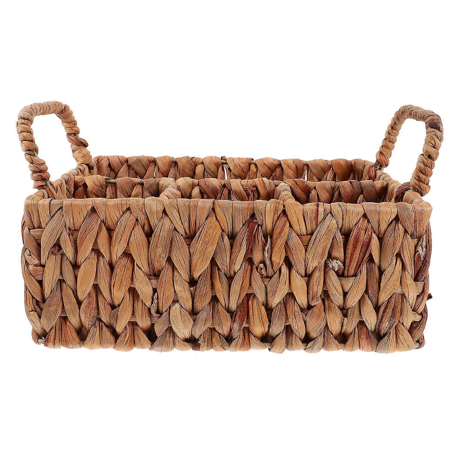 Silverware Organizer Basket Hyacinth Woven Storage Basket for Tableware