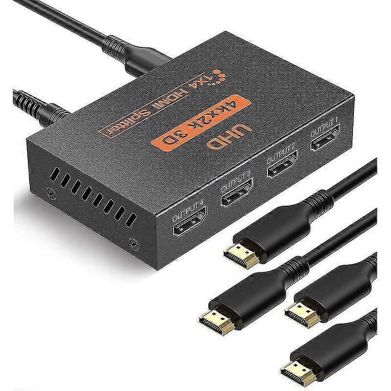 HDMI-jakaja 1 in 4 Out 4 -suuntainen HDMI-jakelu tukee 3D 4K 1080P HDMI Splitte 1X4 HDMI -jakajaa