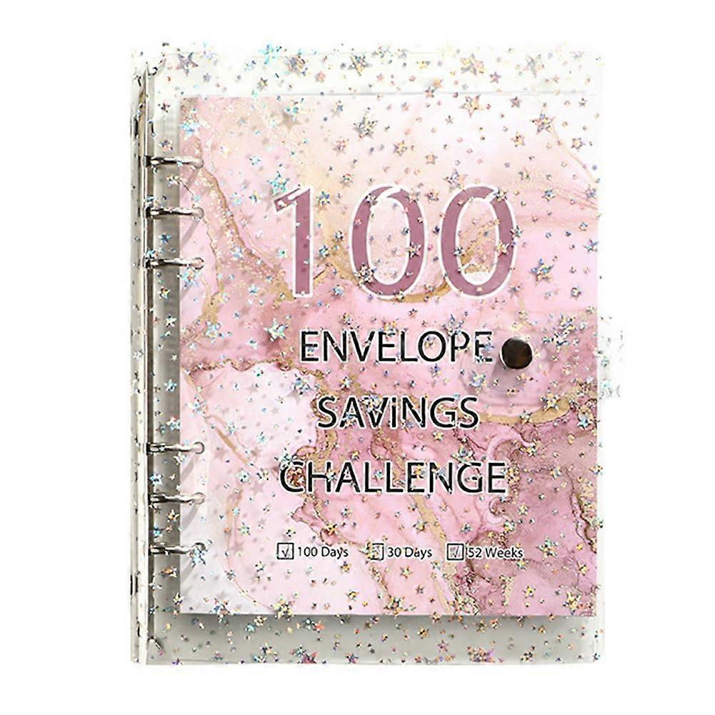 100 Envelopes Challenge Binder Money Saver for Save 5050 with Cash Envelopes for Budget Planning in Pink