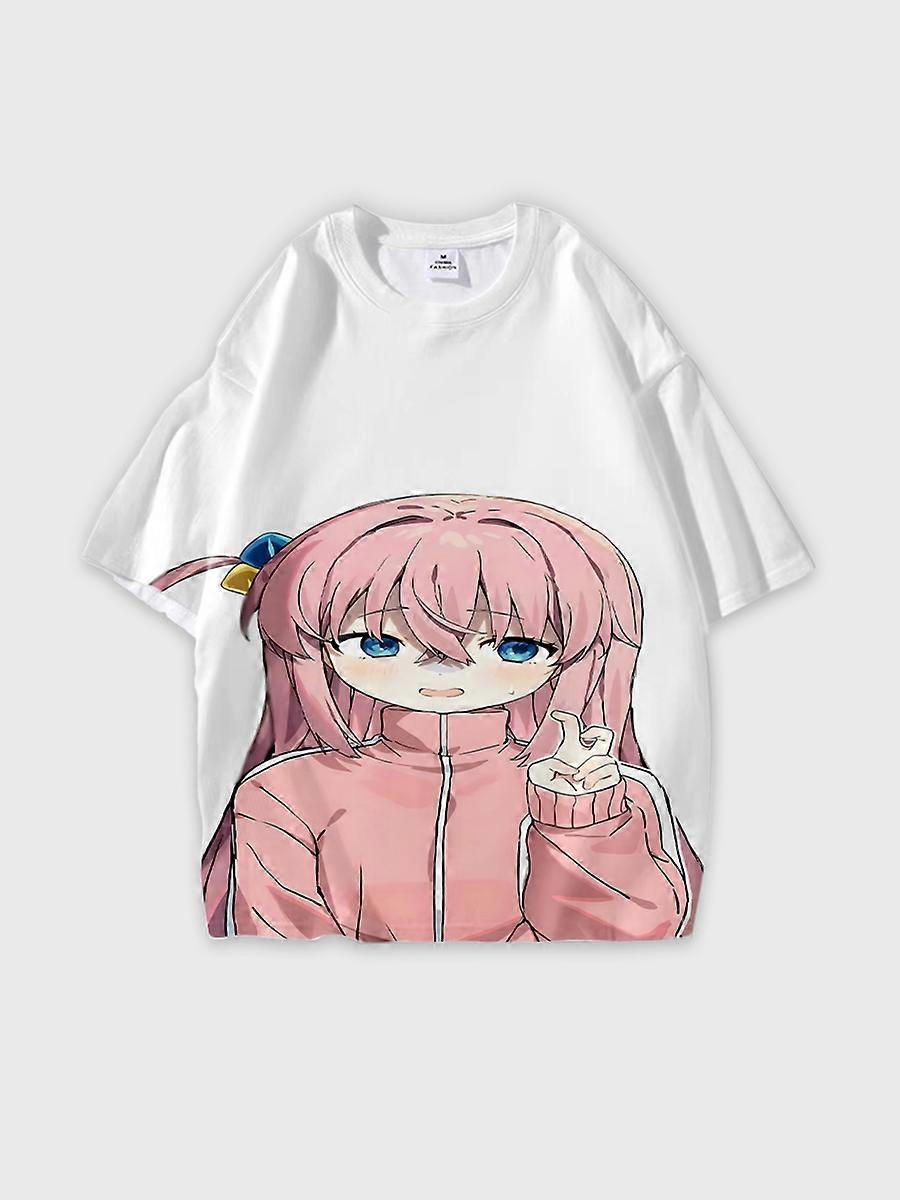 T-shirt girocollo Cartoon Pattern manica corta sciolta C416