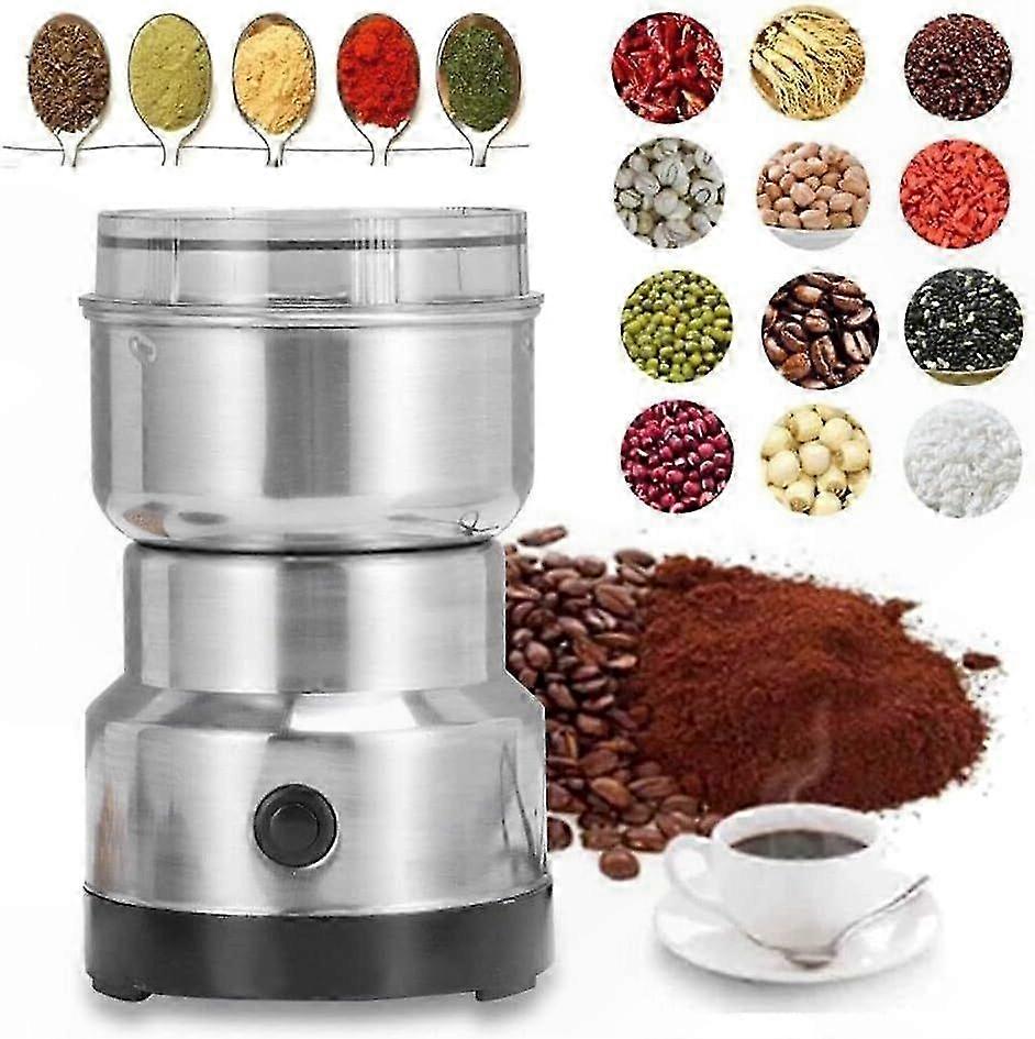 Compact Electric Grinder for Spices, Coffee, Rice, Beans, and Dry Grains with Fast 10-Second Multifunction Operation