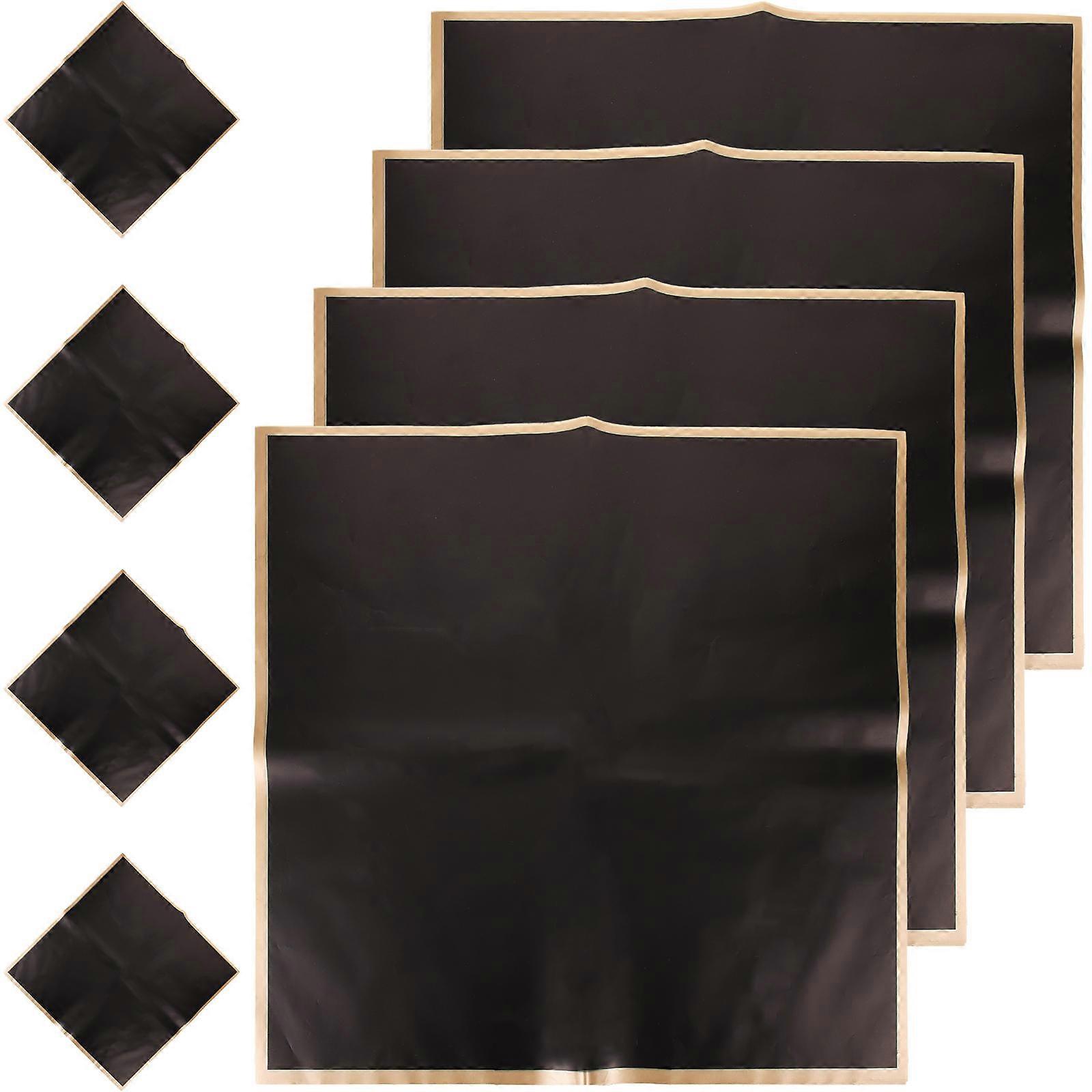 Black Floral Paper Material for Bouquet Wrapping Easy to Use and Foldable for Home Use 20pcs
