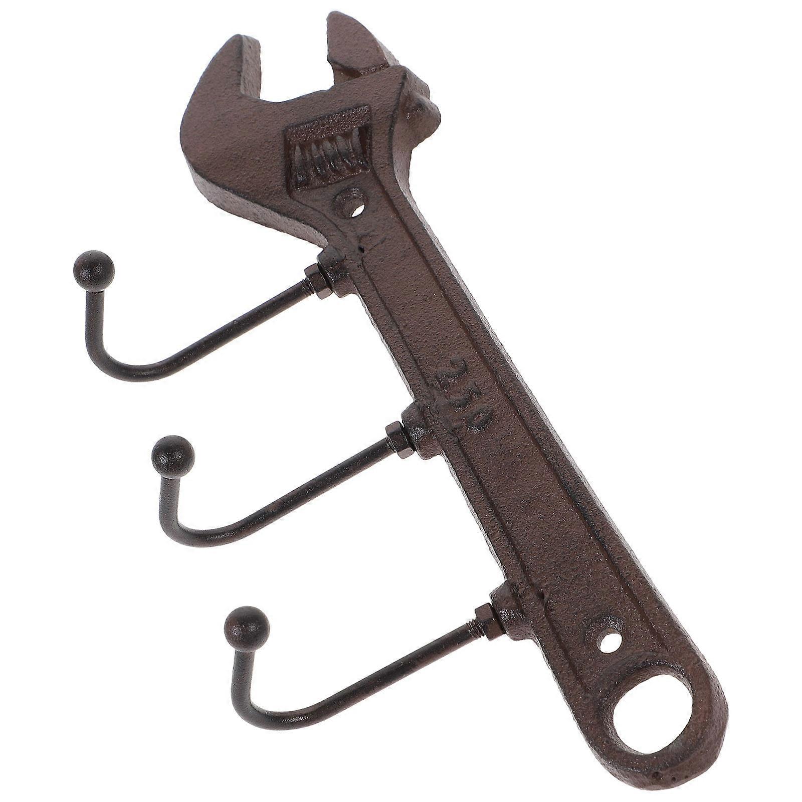 Iron Coat Hook in Dark Brown for Home Use with Strong Bearing Capacity 3Hooks Design