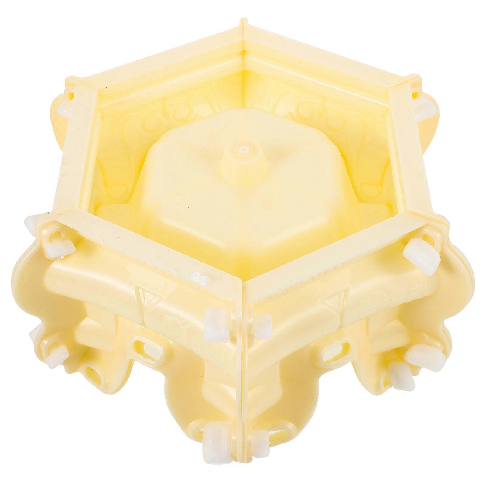 Plants Pot Base Mold Planter Base Mold Outdoor Space Hexagonal Thickened Plastic 1Set