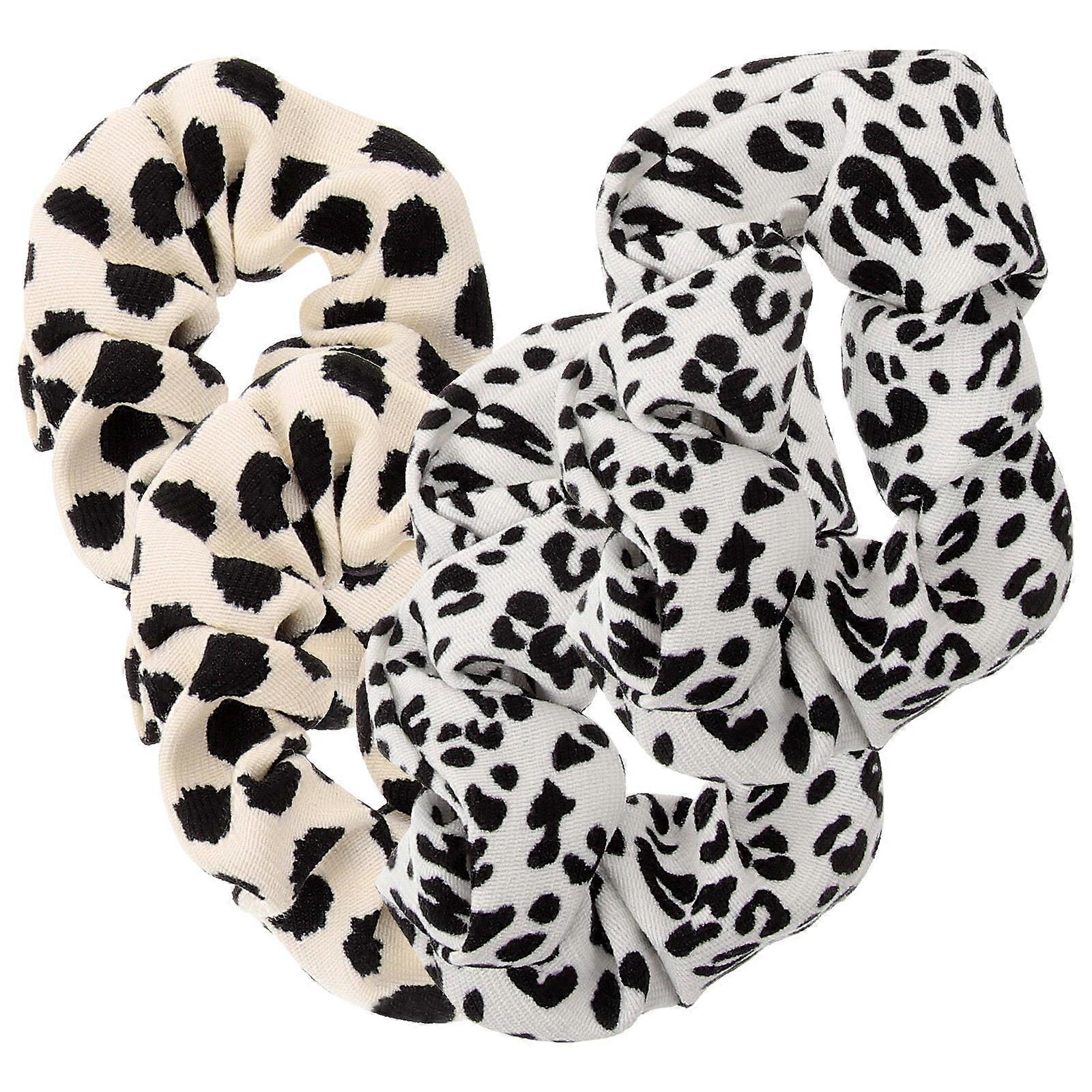 Here's a refined and appealing product description based on your input:
**4PCS Leopard Print Hair Scrunchies – Stylish Elastic Ponytail Holders