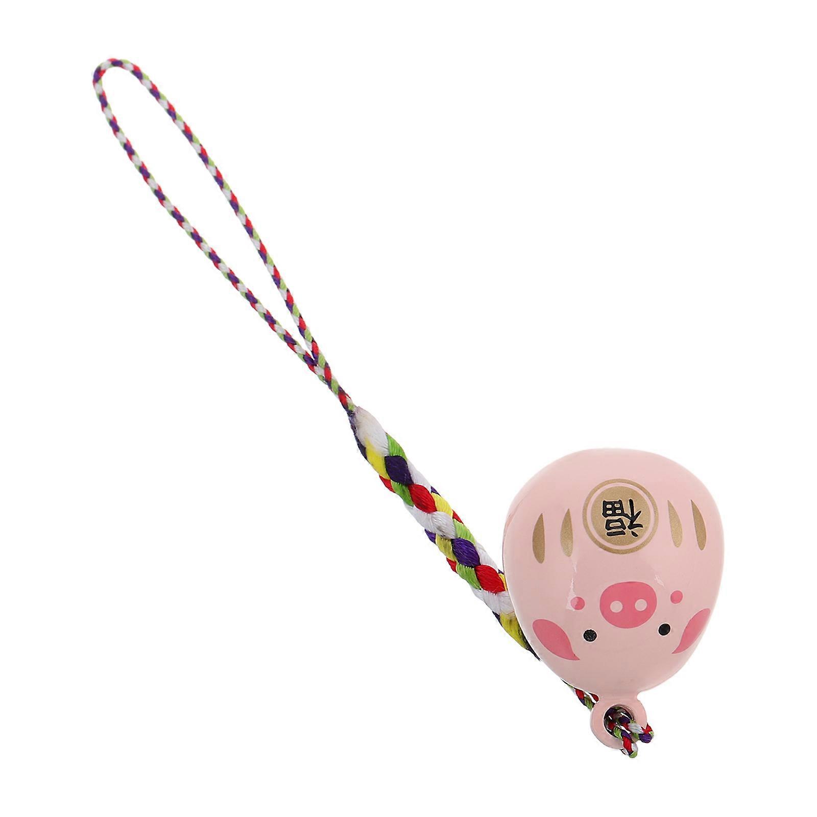 Cute Pig Water Sound Bell Keyring Ornament for Crafts, Home Decoration, Car Hanging Charm, Brass Bell Pendant for Jewelry Making, Phone Charms