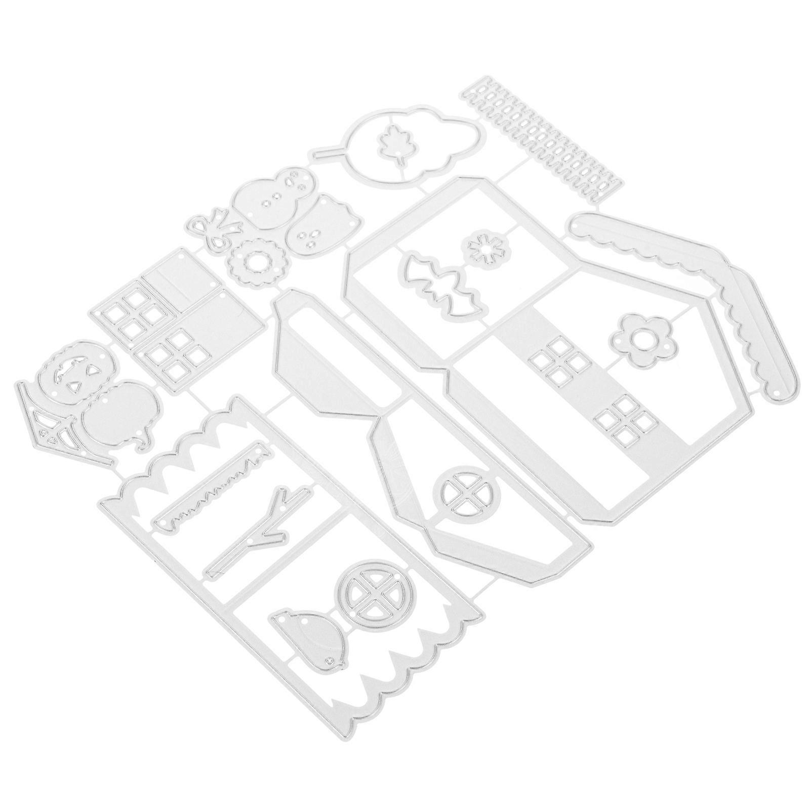 Haunted House Stencil Metal Stencil Template Mould Crafting Diy Cutting Decorative Iron 1Pack