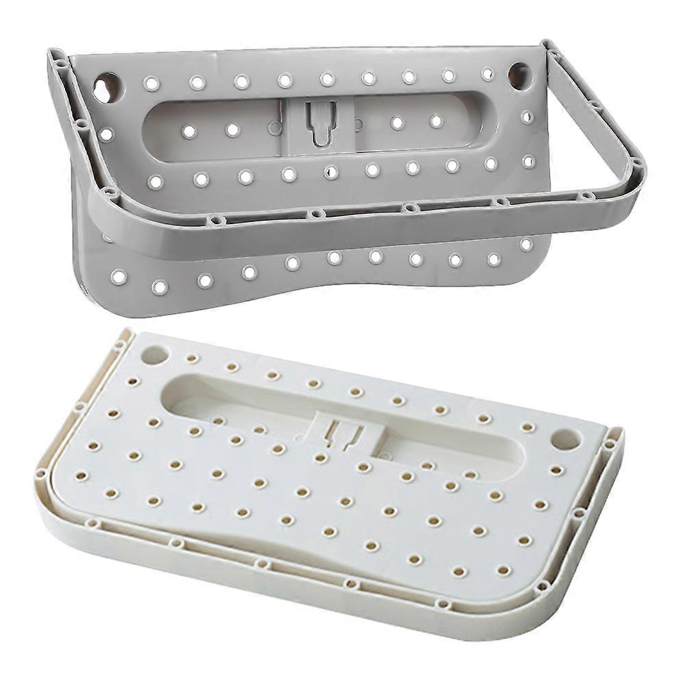 Multi-Functional Wall-Mounted Shoe Rack Foldable Design for Urban Residents Families Renters White Gray 2Pcs
