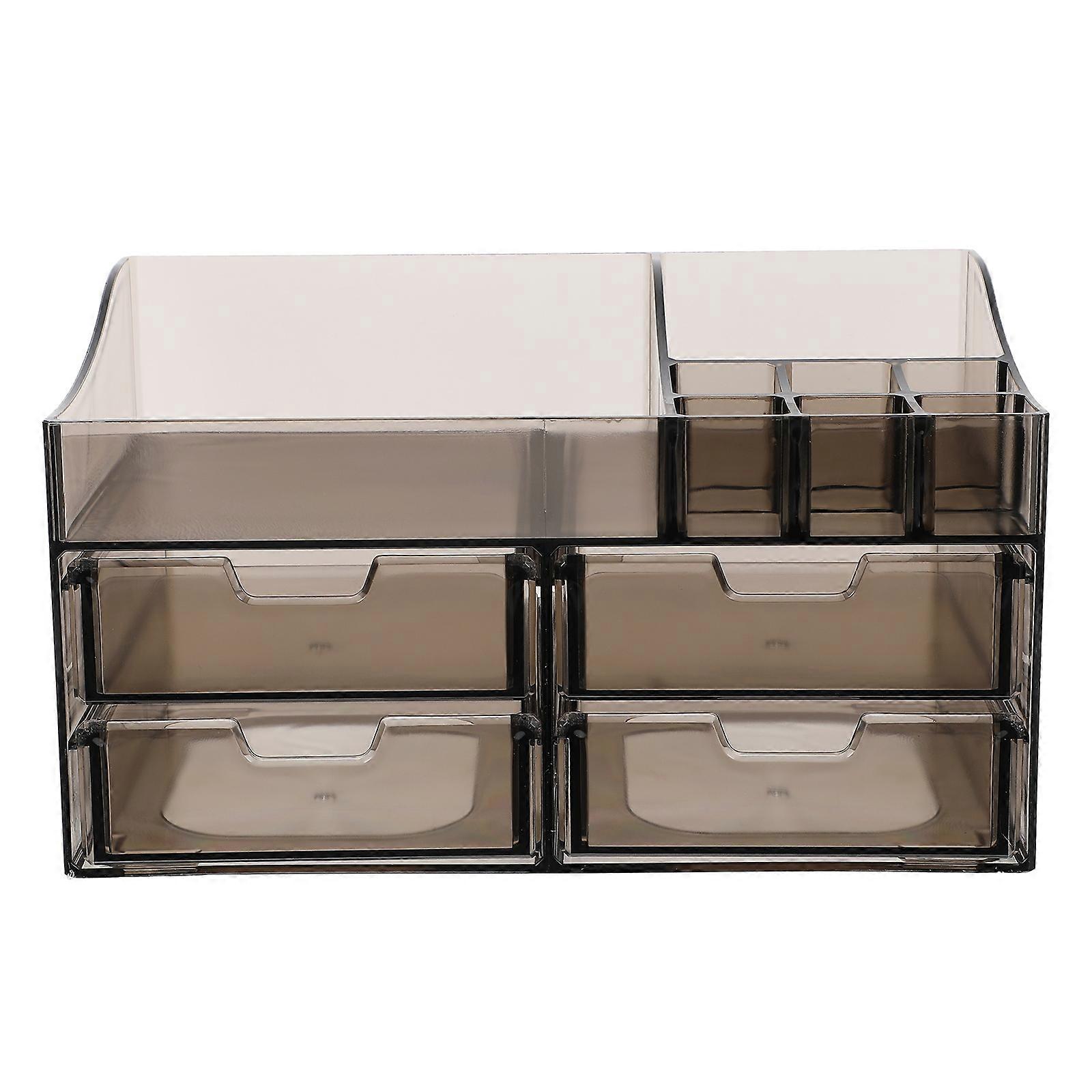 1Pc Transparent Box Multilayer Desktop Storage Case Drawer Type Container