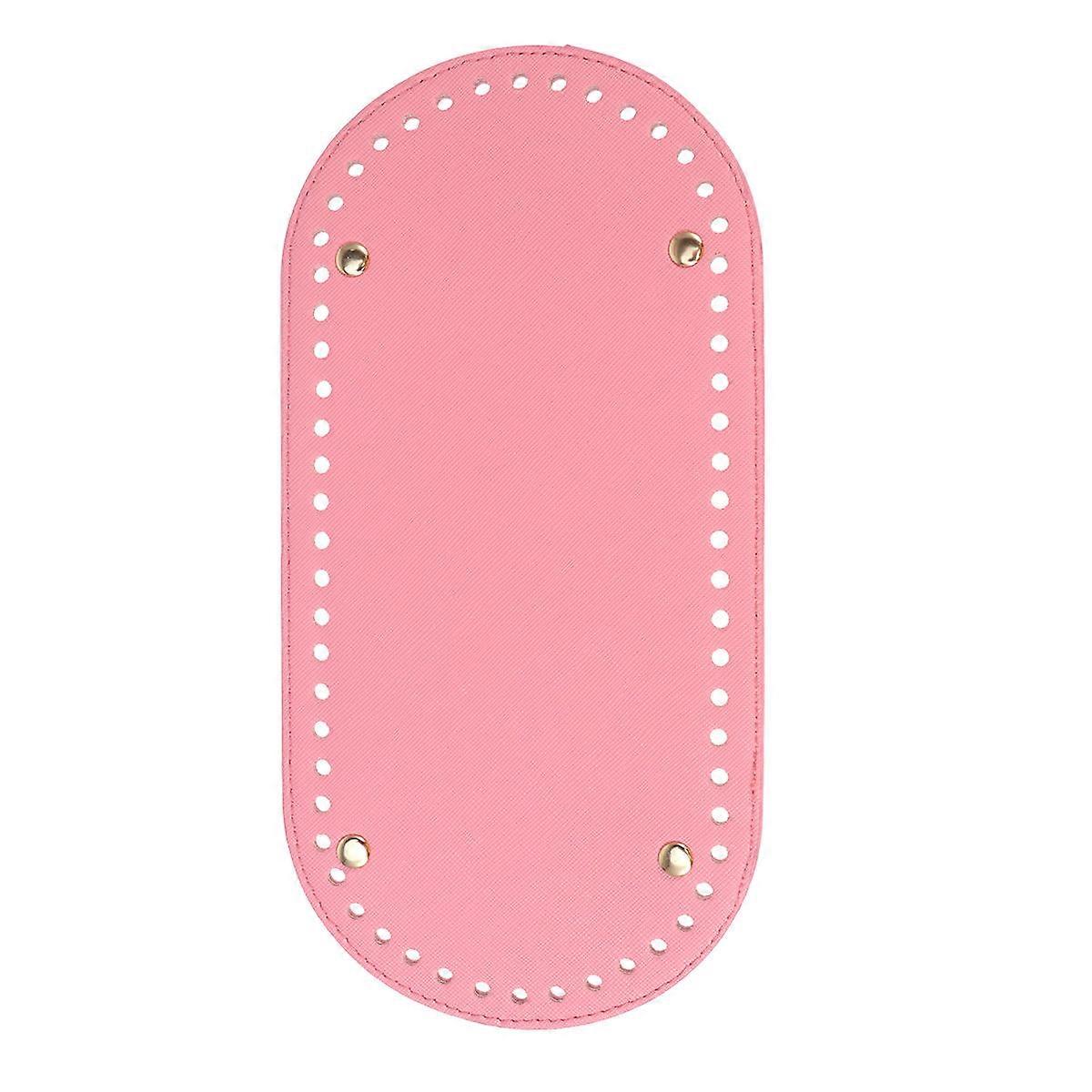 1PC Oval Bottom PU Handmade DIY Bag Accessories for Knitting Bag Women Bags (Pink)