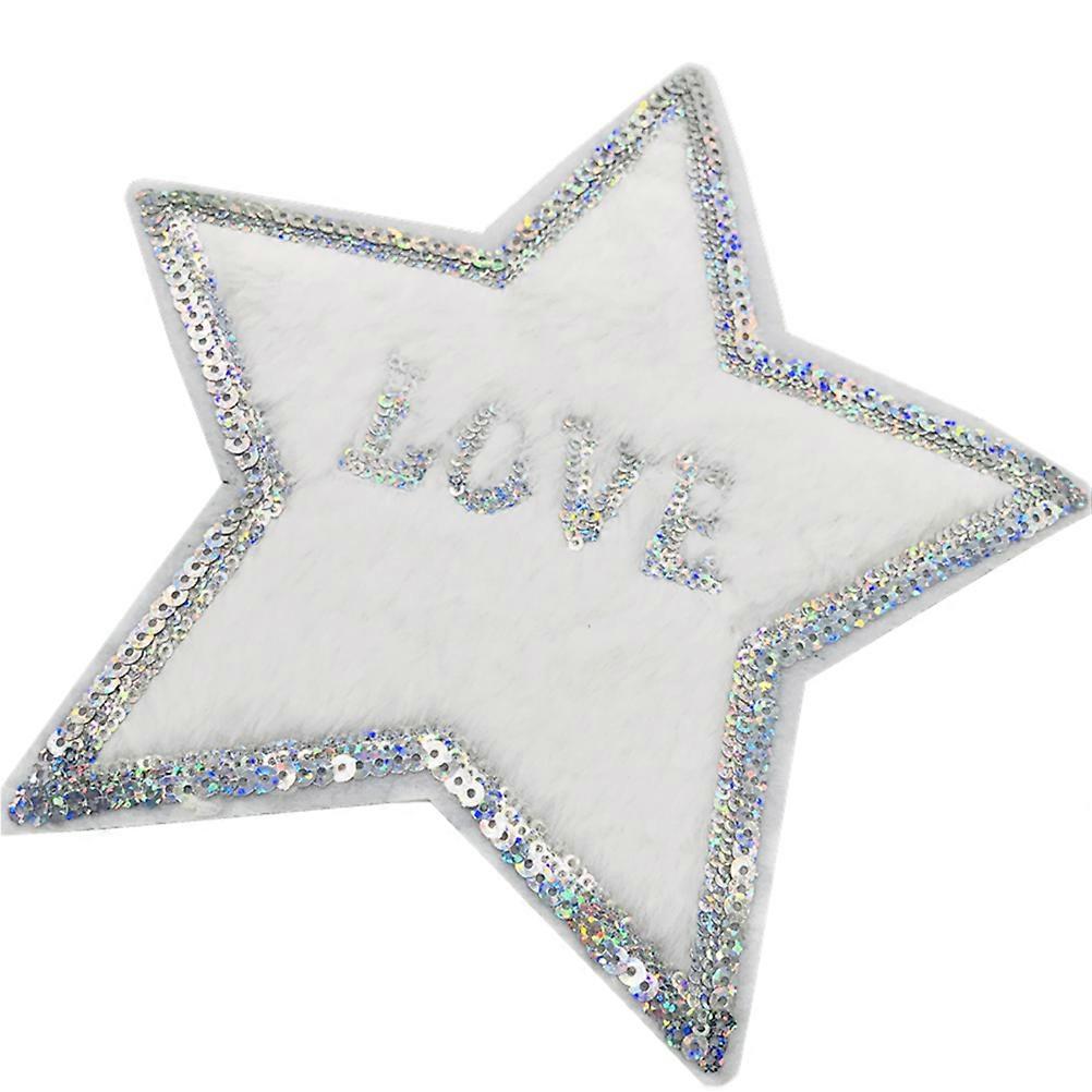 2pcs Sequin Embroidered Patch for Clothing Repair & Decoration – Stylish Pentagram Design for Jeans, Skirts, Bags & Craft Projects