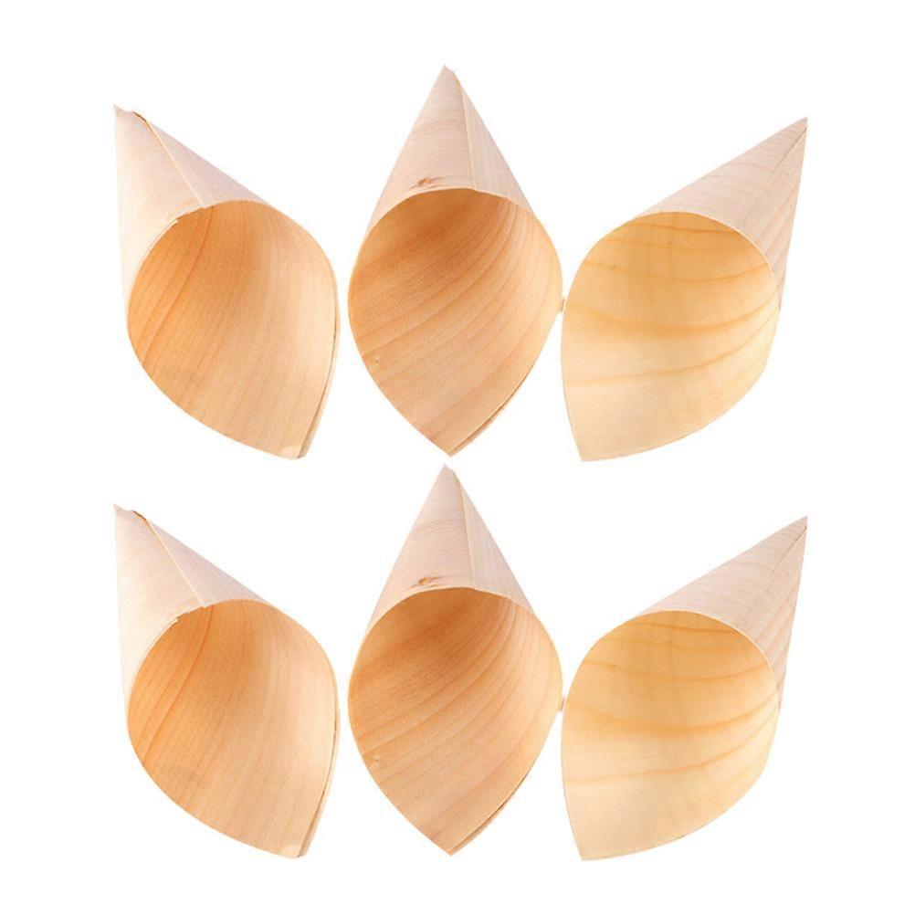 Durable Synthetic Cone Cups for Food Holding Beige Disposable Elegant Party Supplies 18*13cm